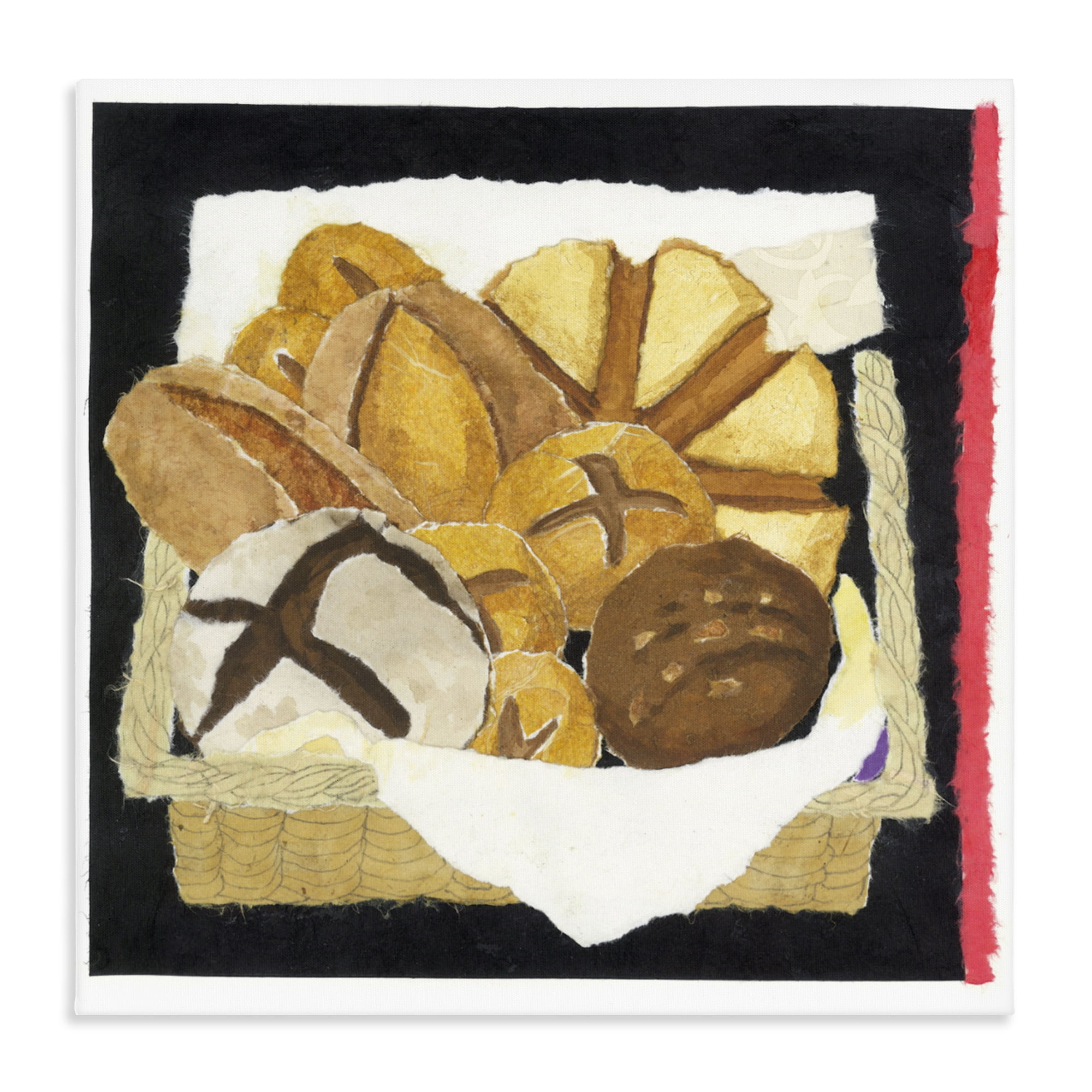 Stupell Industries Bread Box and Stripe Canvas Wall Art, design by Nancy Overton