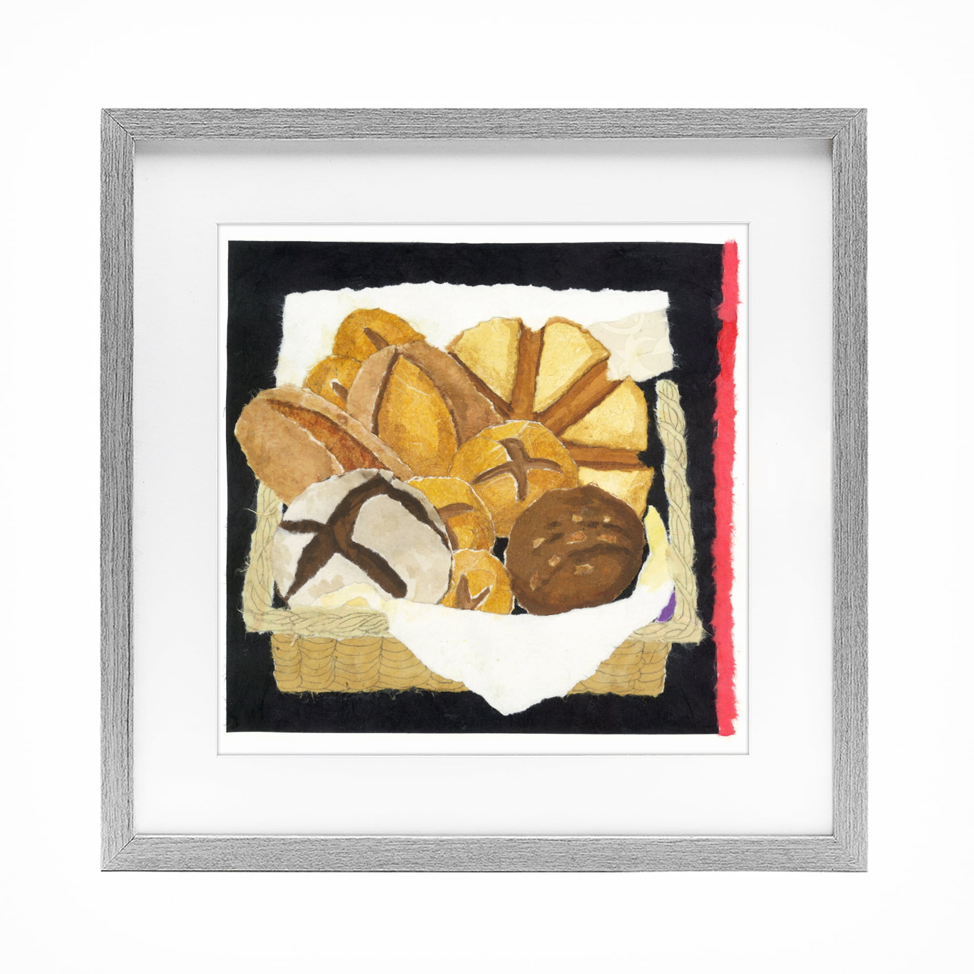 Stupell Industries Bread Box and Stripe Gray Framed Print Under Glass, design by Nancy Overton