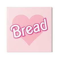 Stupell Industries Bread Pink Heart Phrase Inspirational Painting Gallery Wrapped Canvas Print Wall Art, 17 x 17
