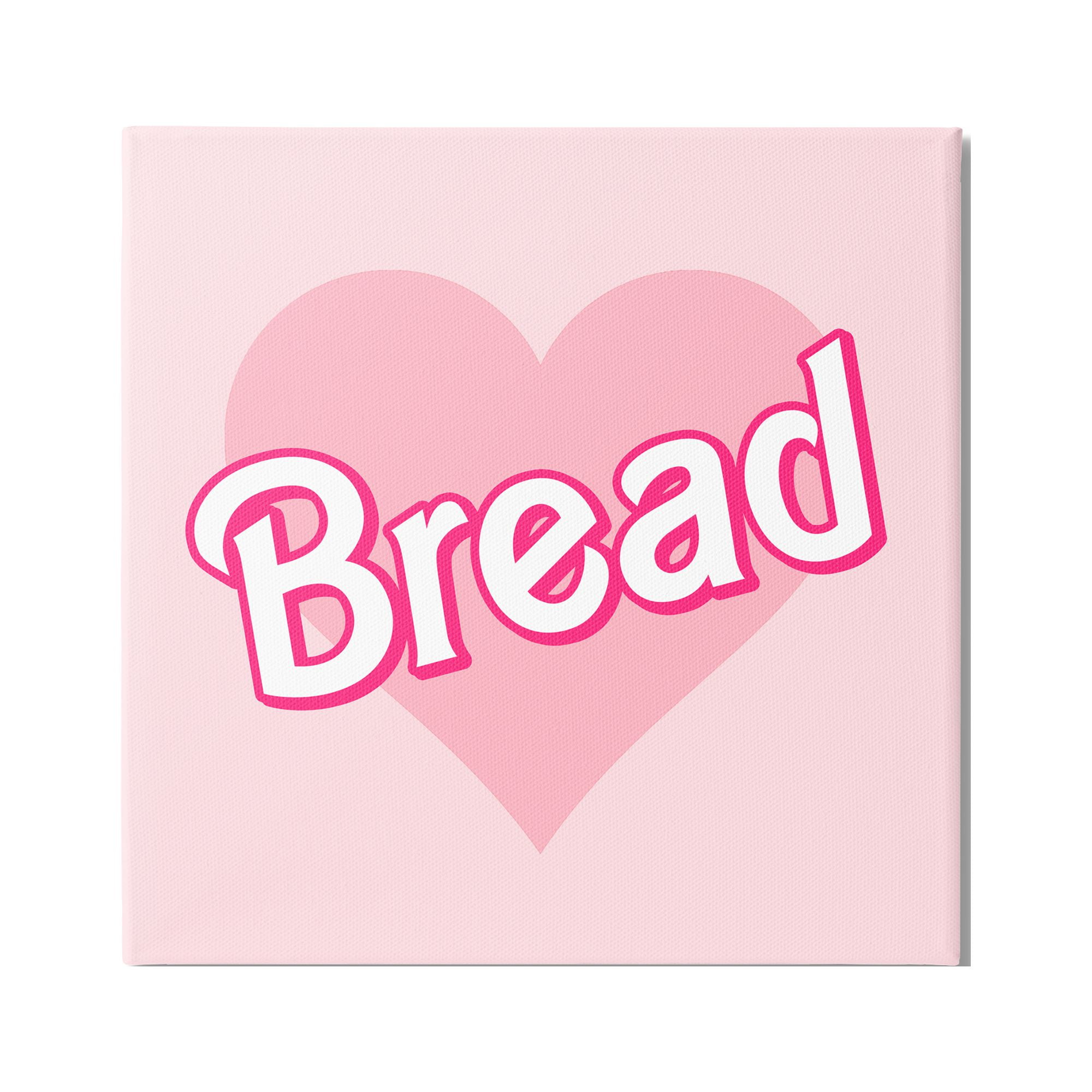 Stupell Industries Bread Pink Heart Phrase Inspirational Painting Gallery Wrapped Canvas Print Wall Art, 24 x 24