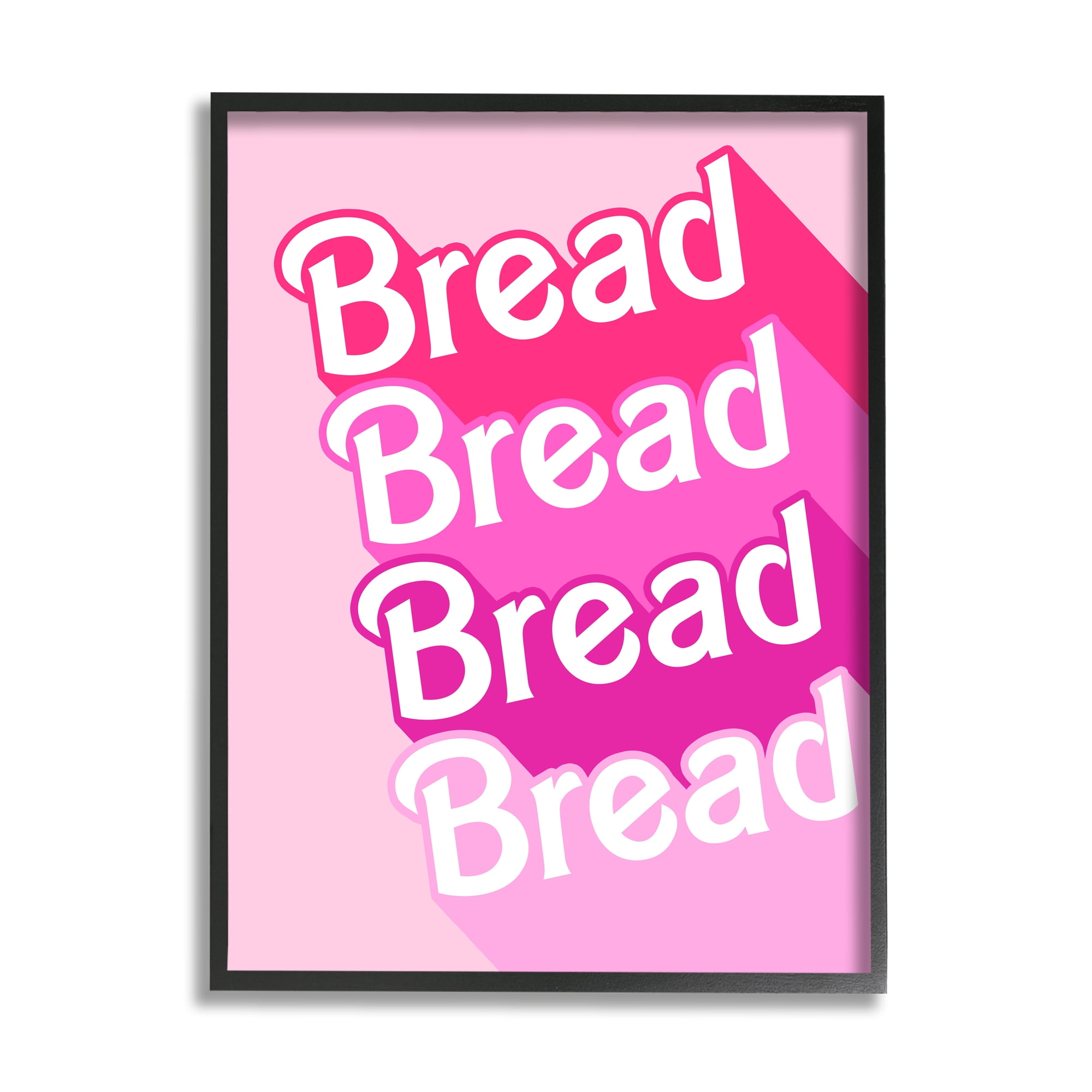 Stupell Industries Bread Pink Phrase Inspirational Painting Black Framed Art Print Wall Art, 24 x 30