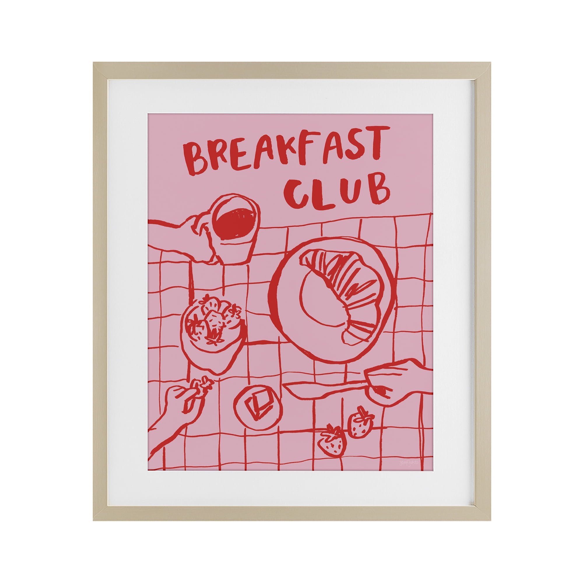 Stupell Industries Breakfast Club Doodles Birch Framed Print Under Glass, design by Jenaya Jackson