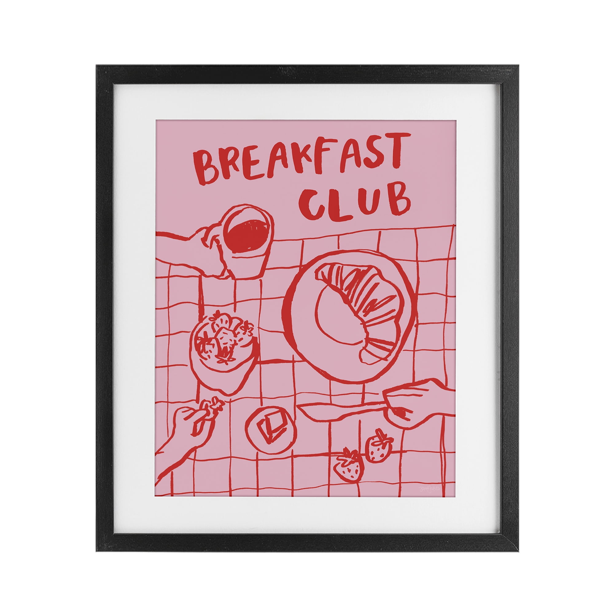 Stupell Industries Breakfast Club Doodles Black Framed Print Under Glass, design by Jenaya Jackson