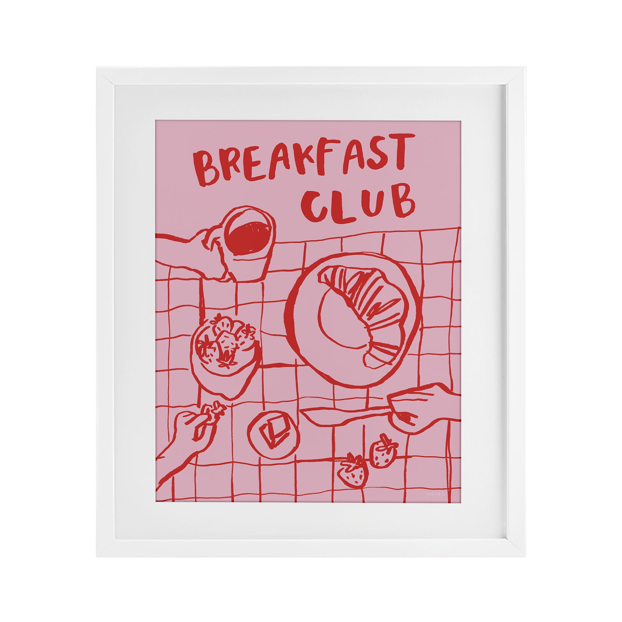 Stupell Industries Breakfast Club Doodles White Framed Print Under Glass, design by Jenaya Jackson