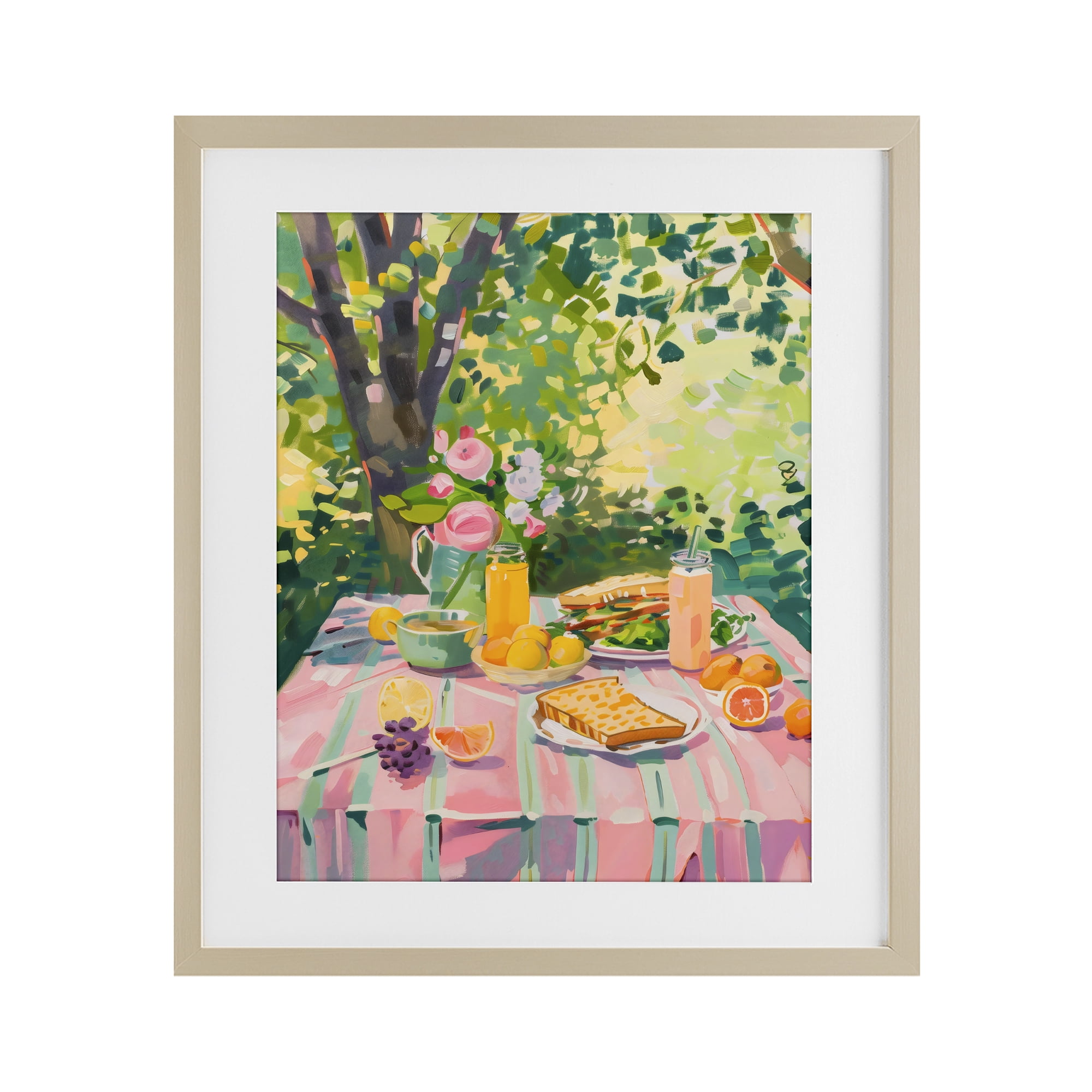 Stupell Industries Breakfast Picnic in Garden Birch Framed Print Under Glass, design by The Prints Vibe