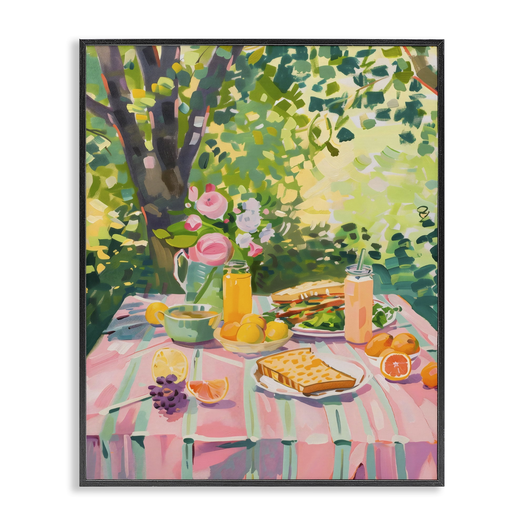 Stupell Industries Breakfast Picnic in Garden Black Framed Giclee Art, design by The Prints Vibe