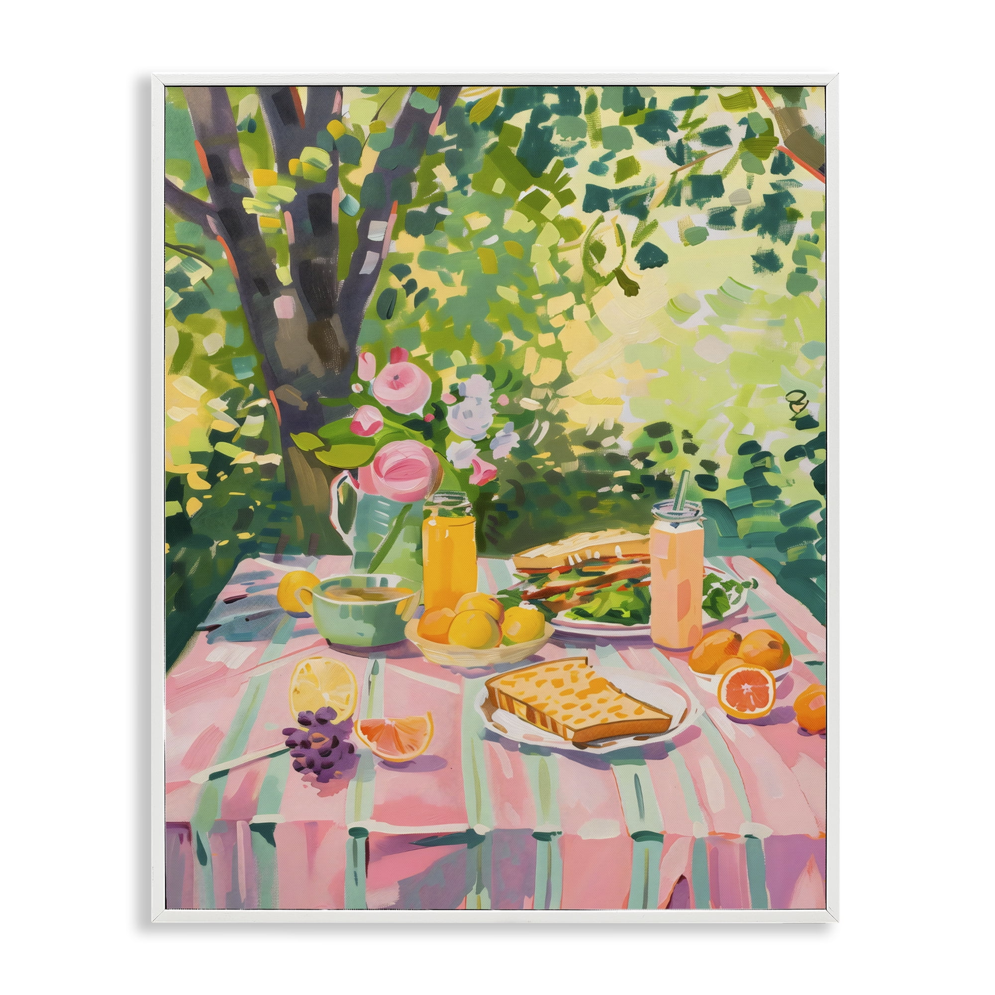 Stupell Industries Breakfast Picnic in Garden White Framed Giclee Art, design by The Prints Vibe