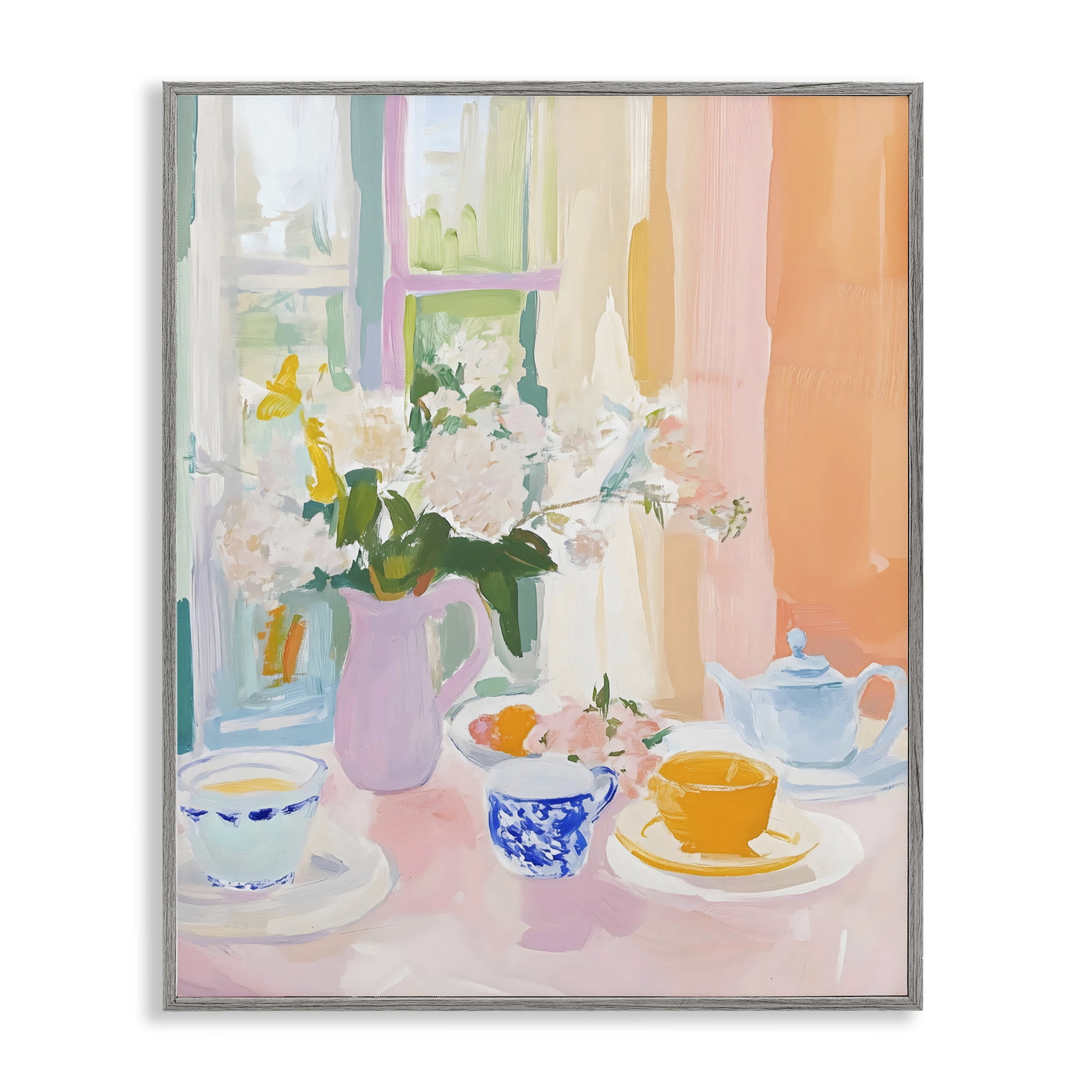Stupell Industries Breakfast Still Life Abstraction Gray Framed Giclee Art, design by The Prints Vibe