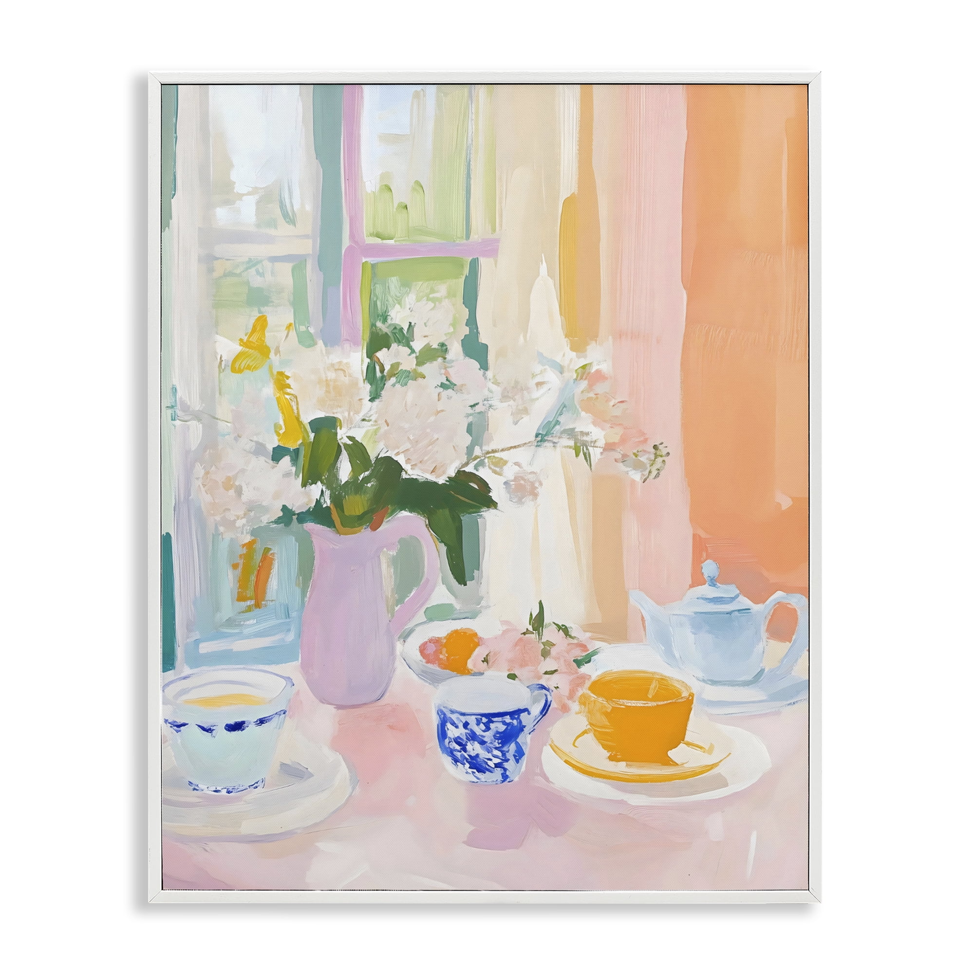 Stupell Industries Breakfast Still Life Abstraction White Framed Giclee Art, design by The Prints Vibe