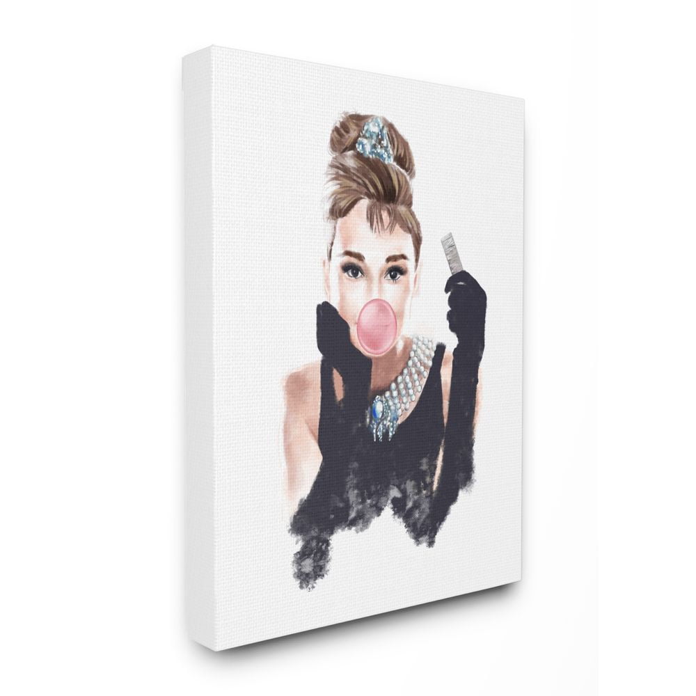 Stupell Industries Breakfast at Bubblegum Famous Fashion Icon Portrait Canvas Wall Art Design by Ziwei Li