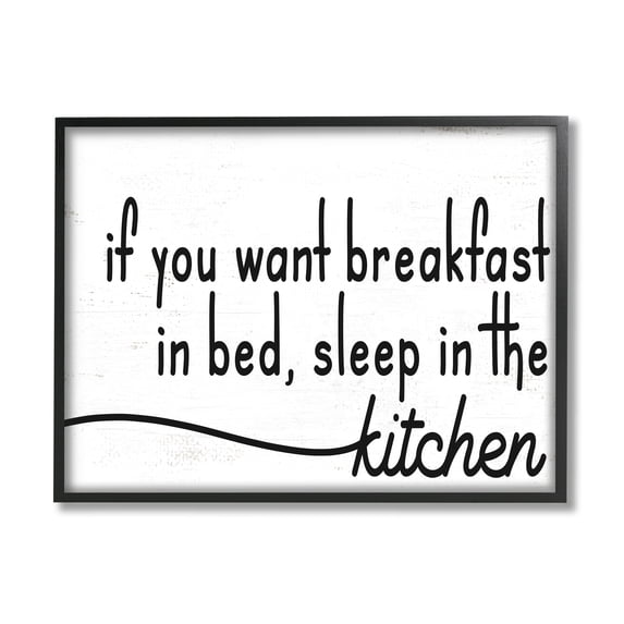 Stupell Industries Breakfast in Bed Sleep in Kitchen Funny Phrase, 20 x 16, Design by Daphne Polselli