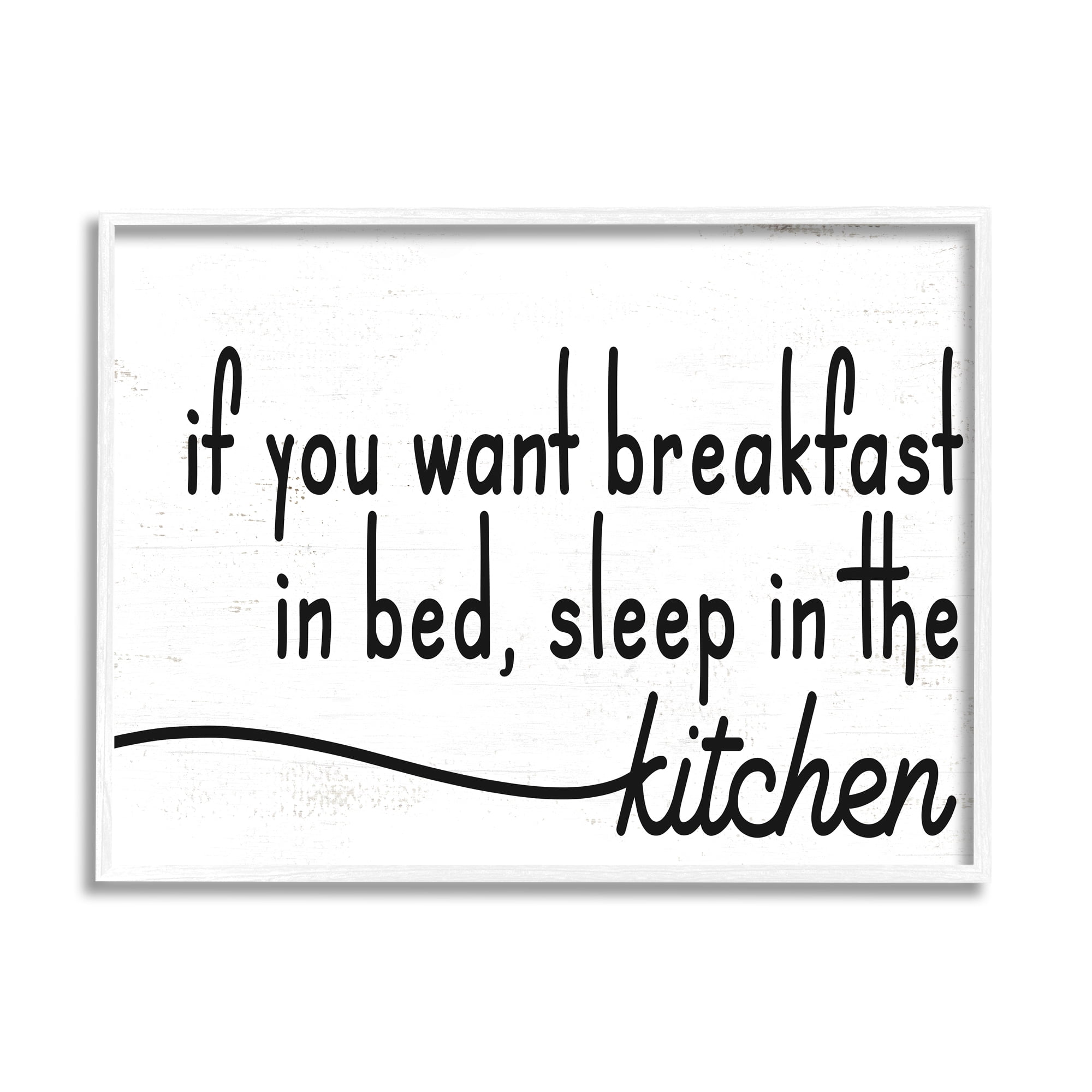Stupell Industries Breakfast in Bed Sleep in Kitchen Funny Phrase, 20 x 16, Design by Daphne Polselli