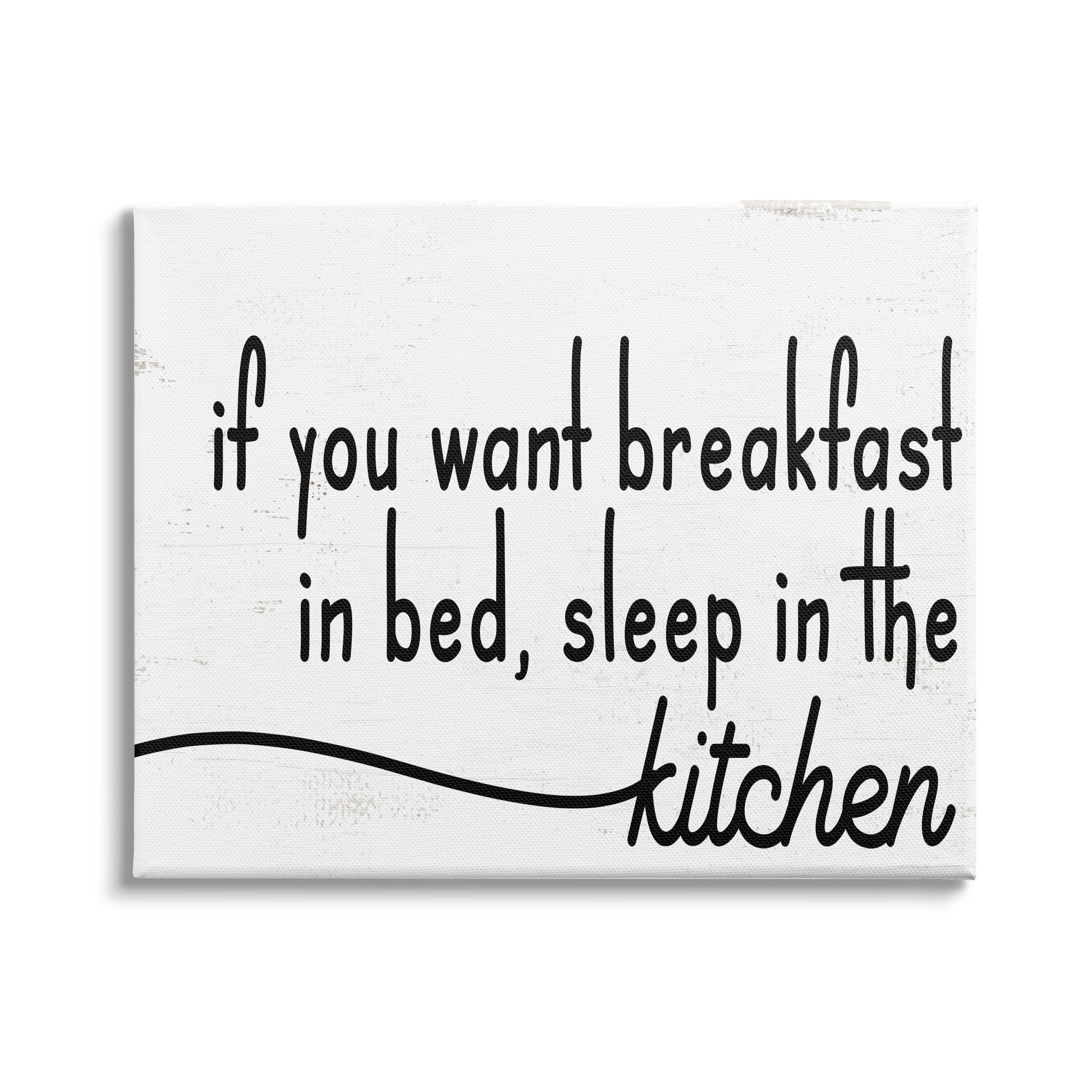 Stupell Industries Breakfast in Bed Sleep in Kitchen Funny Phrase, 40 x 30, Design by Daphne Polselli