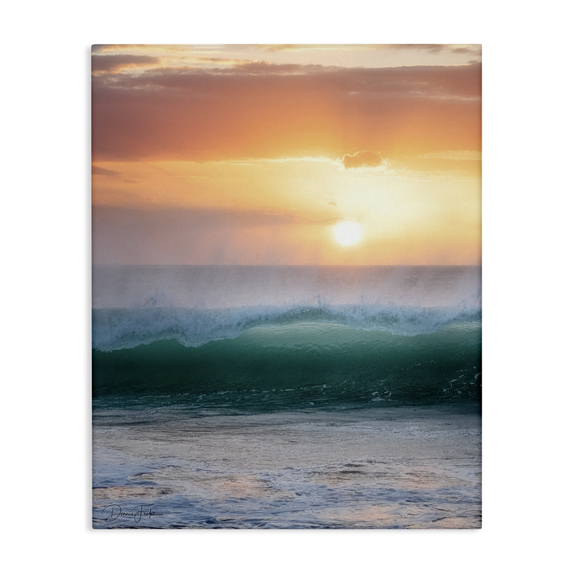 Stupell Industries Breaking Sea Wave Coastal Photography Gallery Wrapped Canvas Art Print Wall Art, 30 x 40