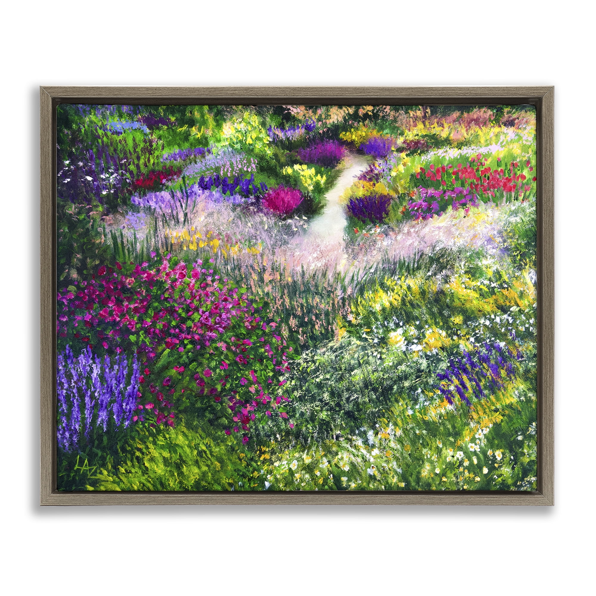 Stupell Industries Breath Of Spring Meadow Brown Framed Floater Canvas Wall Art, design by Lee Ann Zirbes