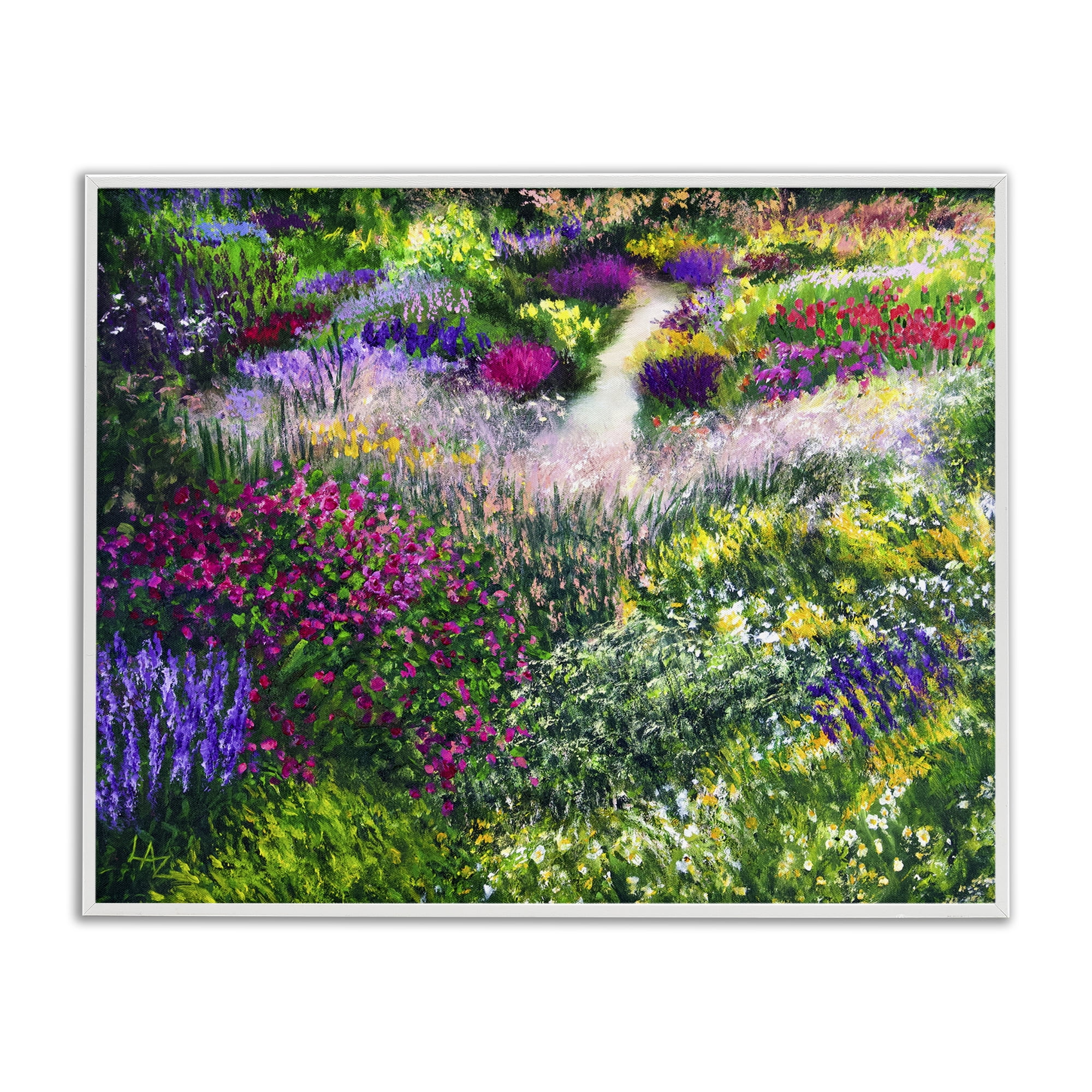 Stupell Industries Breath Of Spring Meadow White Framed Giclee Art, design by Lee Ann Zirbes