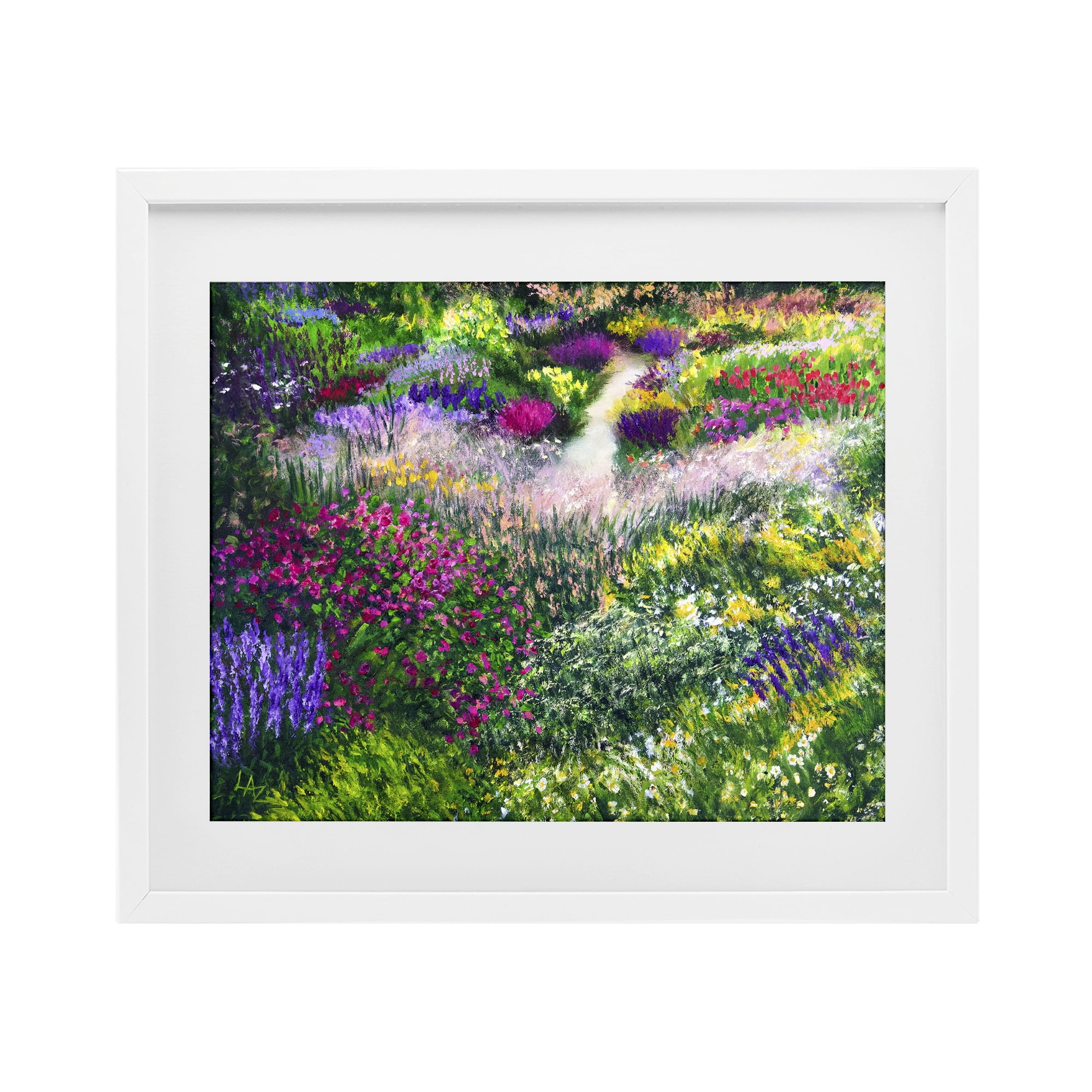 Stupell Industries Breath Of Spring Meadow White Framed Print Under Glass, design by Lee Ann Zirbes