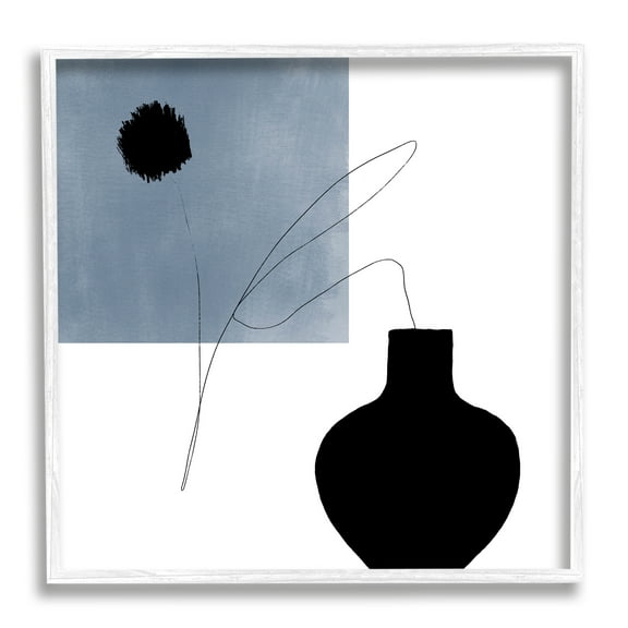 Stupell Industries Breath of Fresh Air Modern Shape Abstraction Abstract Painting White Framed Art Print Wall Art, 12 x 12