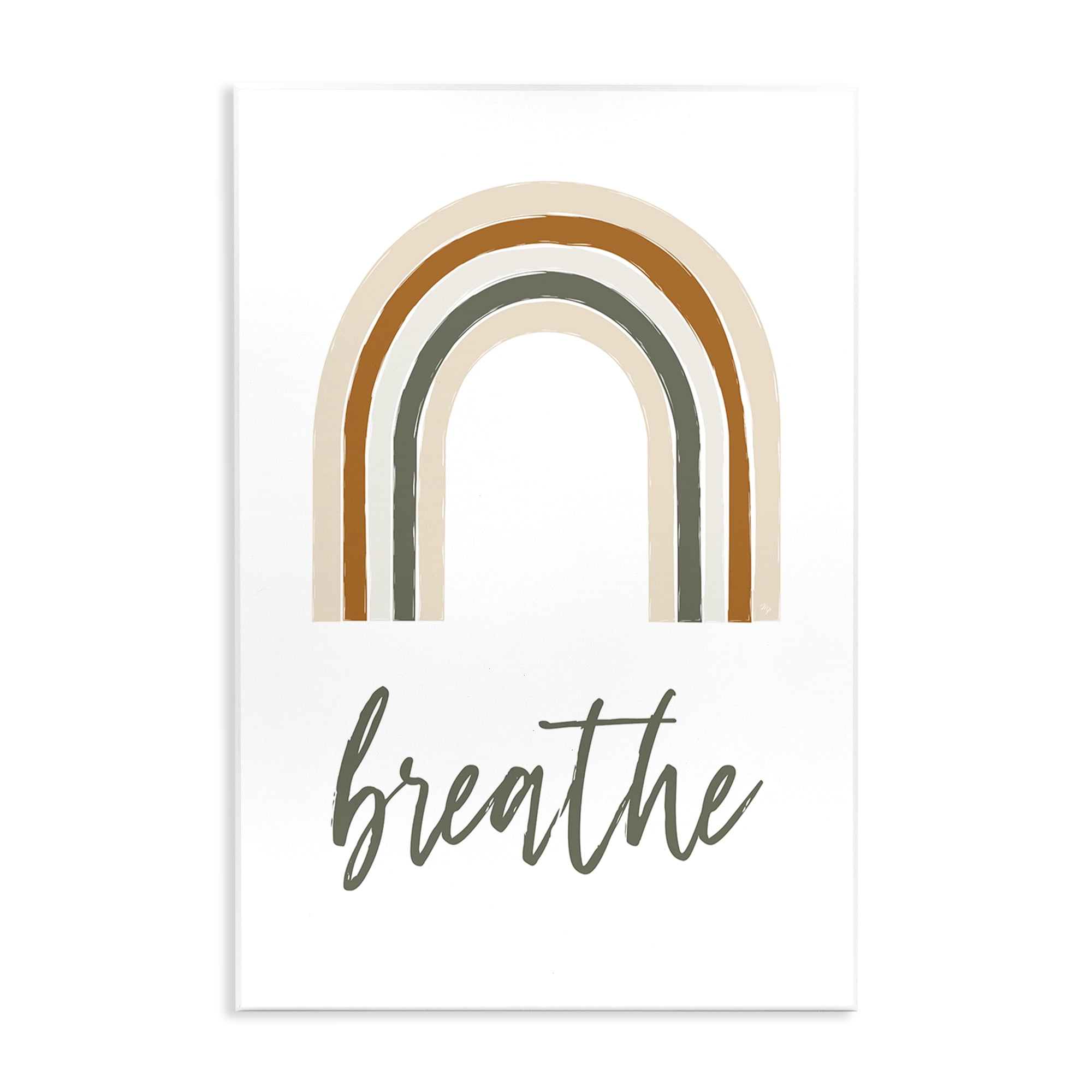 Stupell Industries Breathe with Subtle Earth Tones Text & Numbers Painting Unframed Art Print Wall Art, 10 x 15