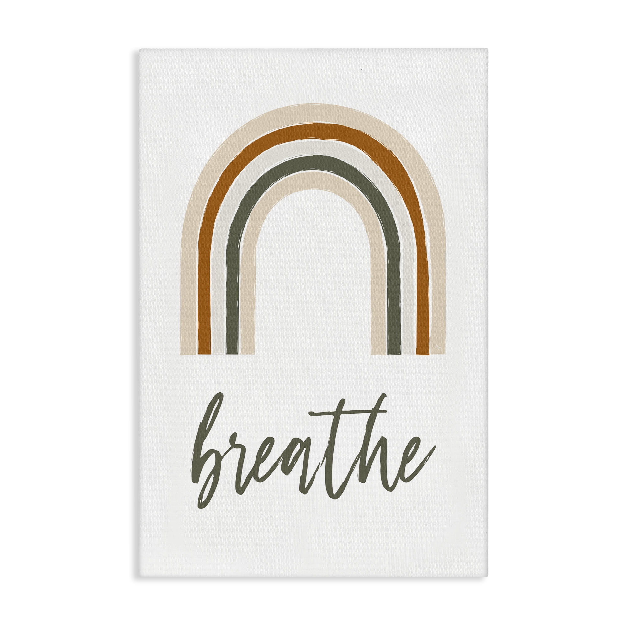 Stupell Industries Breathe with Subtle Earth Tones Text & Numbers Painting Wrapped Canvas Art Print Wall Art, 30 x 45
