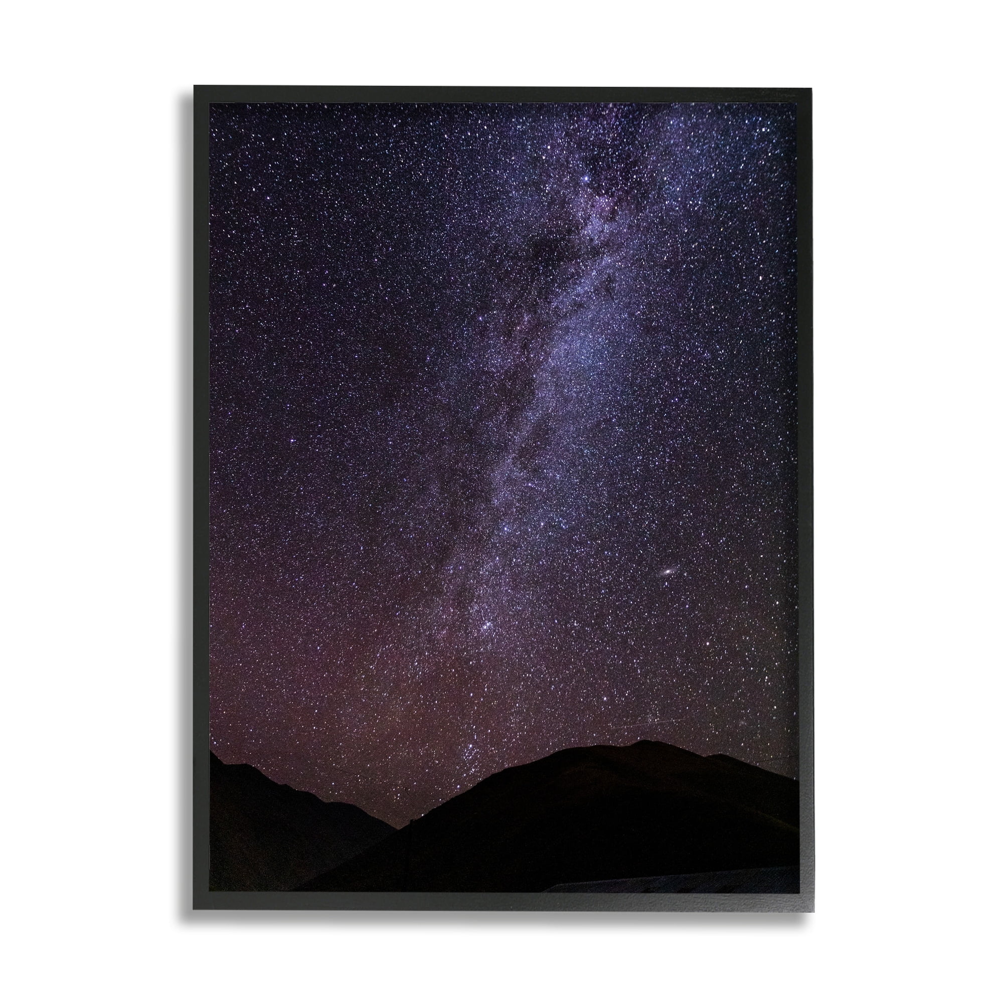 Stupell Industries Breathtaking Night Stars Milky Way Shining Over Mountains Photograph Black Framed Art Print Wall Art, Design by Steve Smith