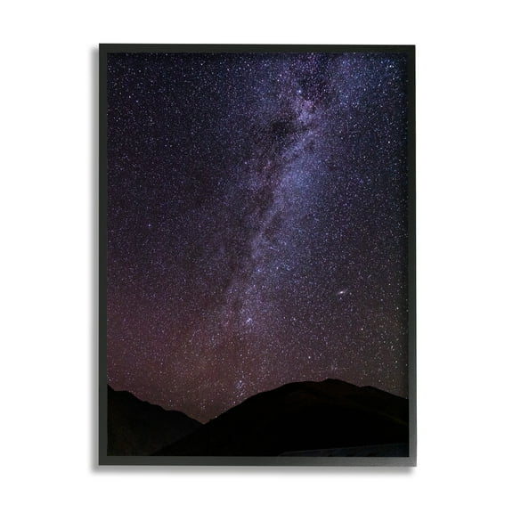 Stupell Industries Breathtaking Night Stars Milky Way Shining Over Mountains Photograph Black Framed Art Print Wall Art, Design by Steve Smith