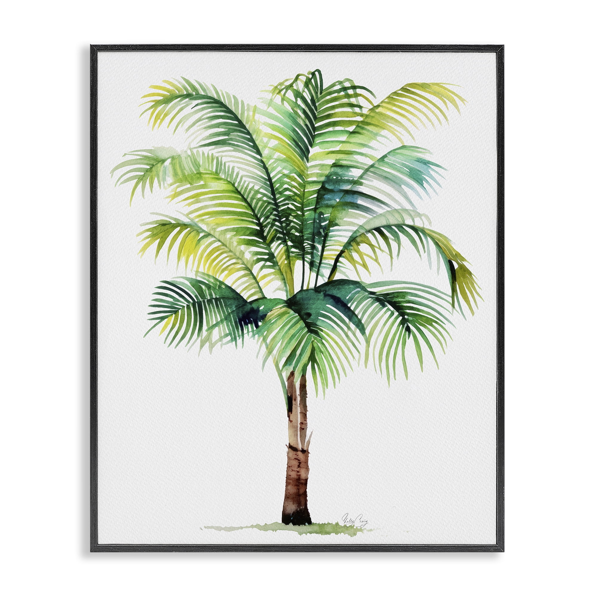 Stupell Industries Breezy Fronds Palm Black Framed Giclee Art, design by Shelly Craig