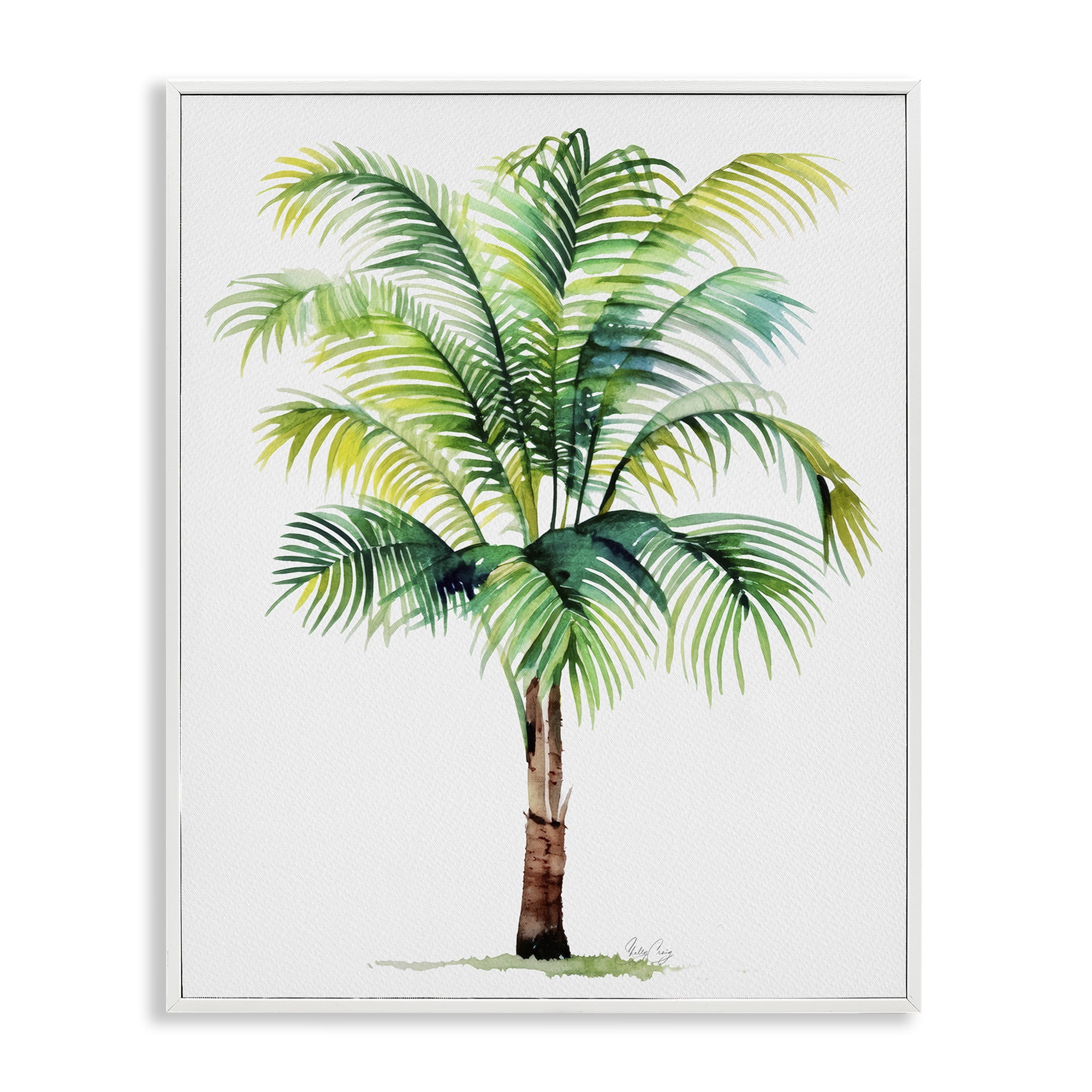 Stupell Industries Breezy Fronds Palm White Framed Giclee Art, design by Shelly Craig