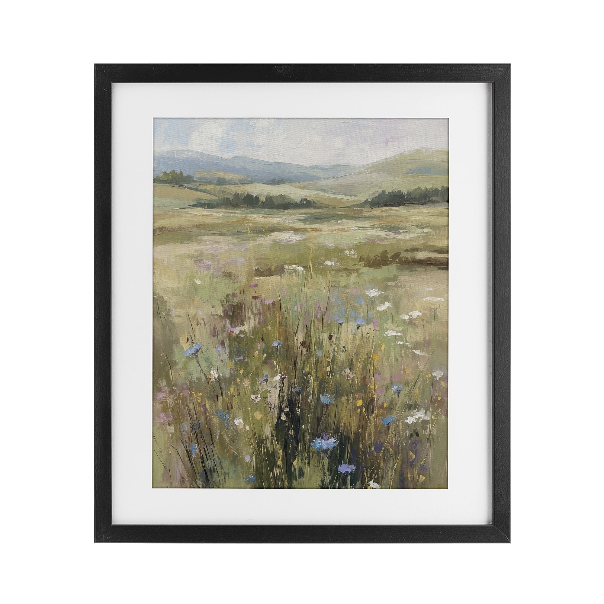 Stupell Industries Breezy Pastures Impression Black Framed Print Under Glass, design by Svetlana Aleynikova