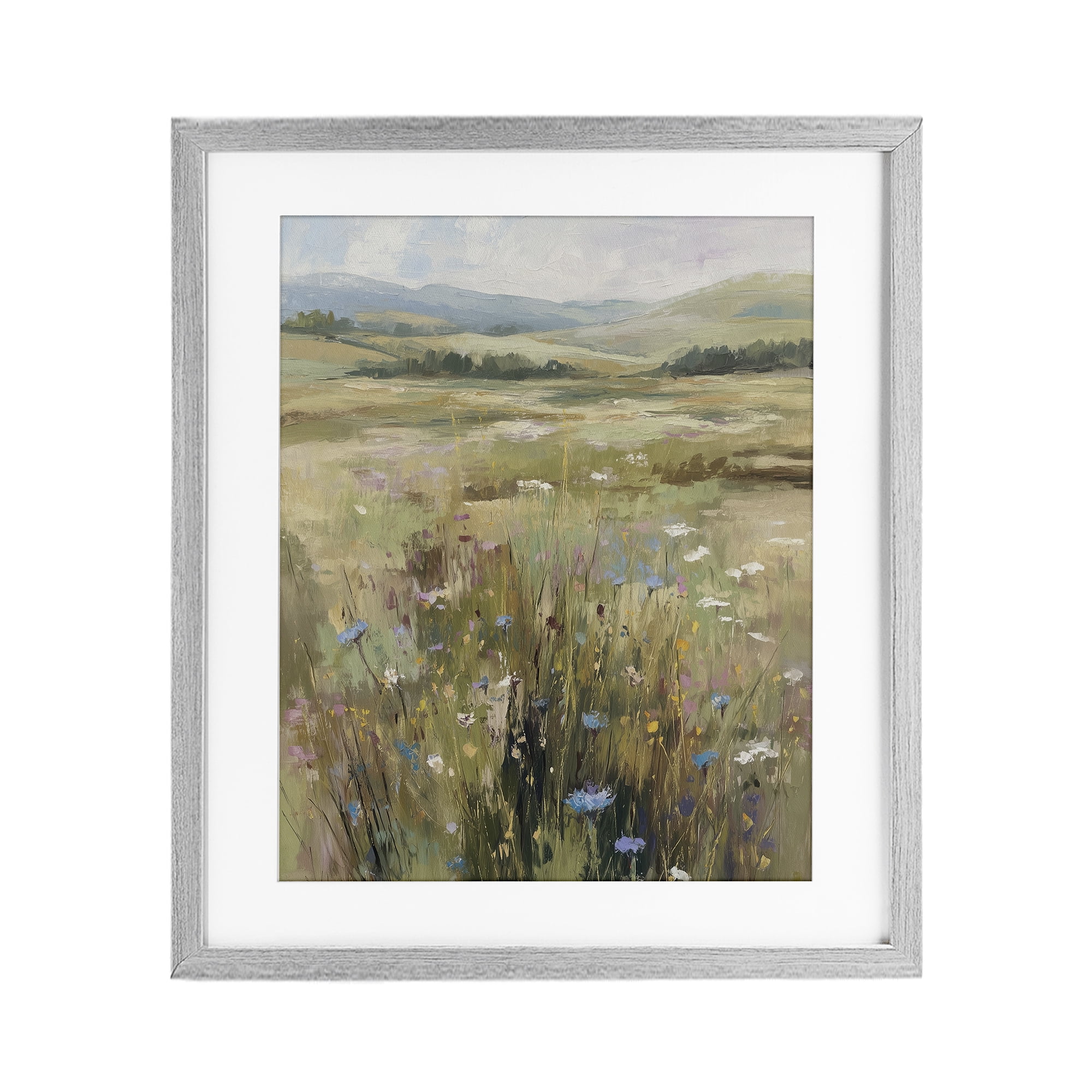 Stupell Industries Breezy Pastures Impression Gray Framed Print Under Glass, design by Svetlana Aleynikova