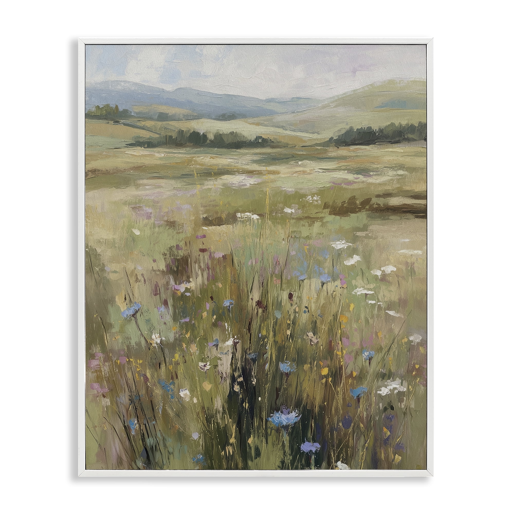 Stupell Industries Breezy Pastures Impression White Framed Giclee Art, design by Svetlana Aleynikova