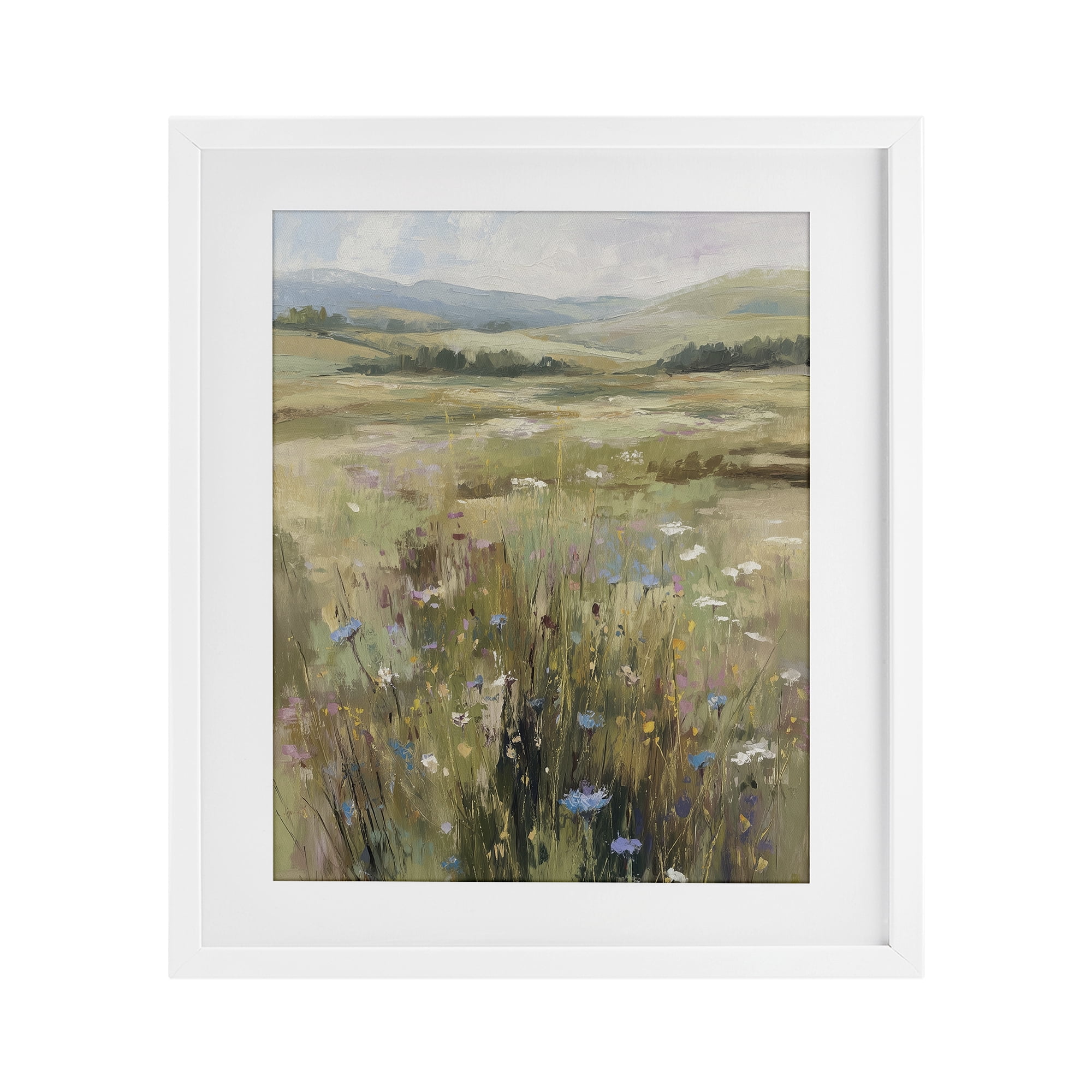 Stupell Industries Breezy Pastures Impression White Framed Print Under Glass, design by Svetlana Aleynikova
