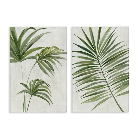Stupell Industries Breezy Tropical Palms 2 Piece Canvas Wall Art Set design by Hannah Dawson, 36 x 24