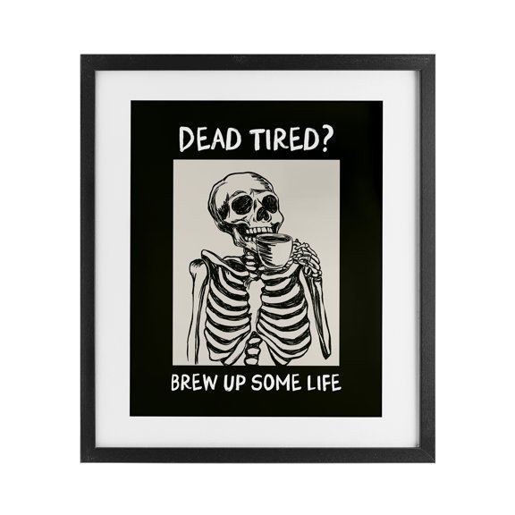 Stupell Industries Brew Up Life Coffee Black Framed Print Under Glass design by JJ Design House LLC, 16 x 13