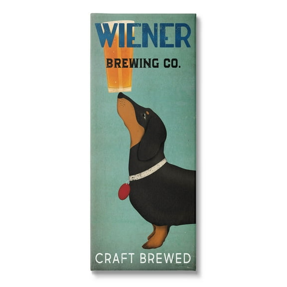 Stupell Industries Brewery Company Wiener Dog Graphic Art Gallery Wrapped Canvas Print Wall Art, Design by Ryan Fowler