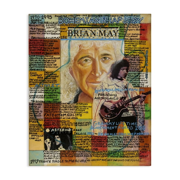 Stupell Industries Brian May Collage People Drawing Wrapped Canvas Art Print Wall Art, 16 x 20