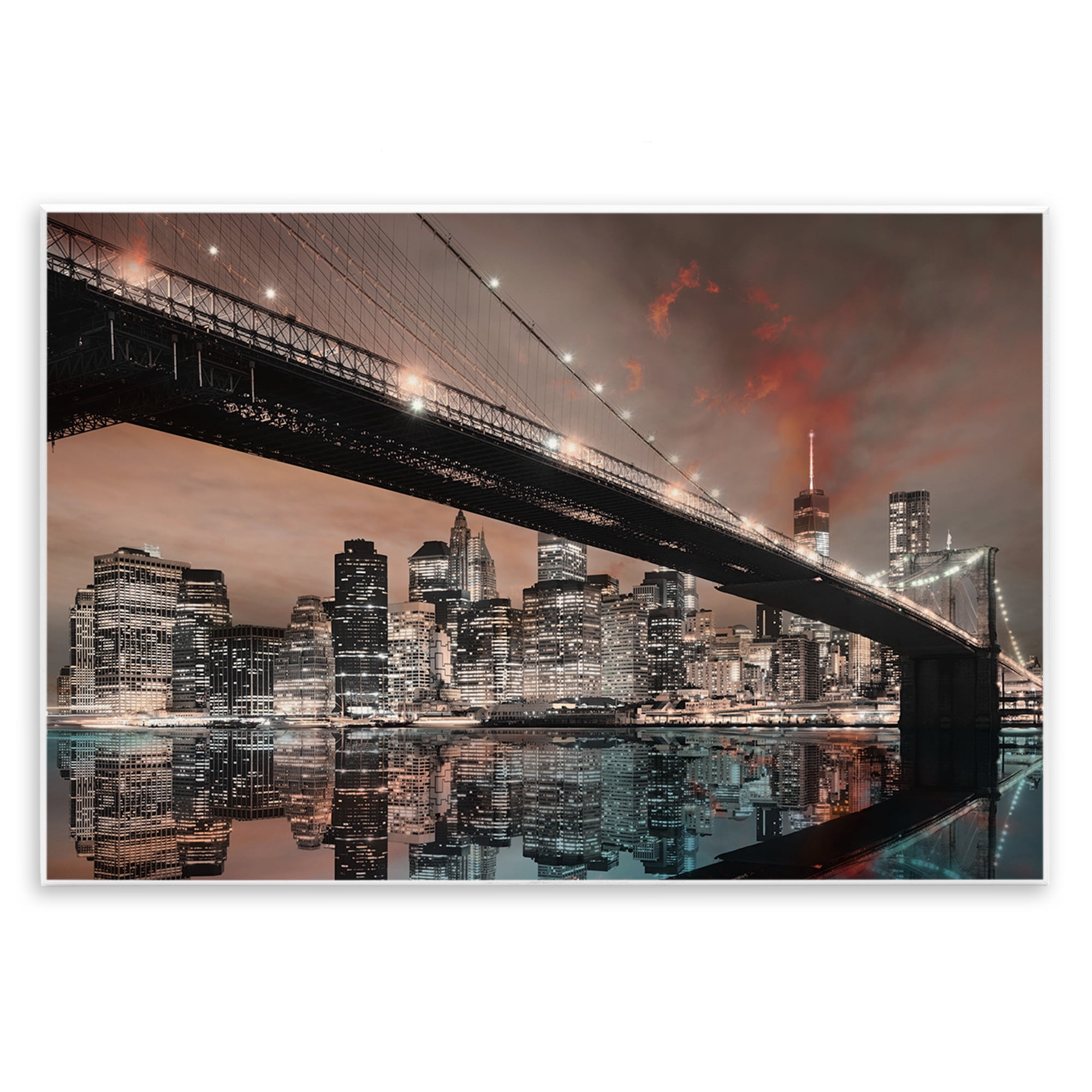 Stupell Industries Bridge Cityscape View Scenery Photography Unframed Art Print Wall Art, 19 x 13