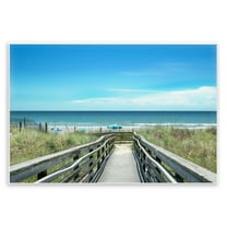 Stupell Industries Bridge to Beach View Landscape Photography Unframed Art Print Wall Art, 15 x 10