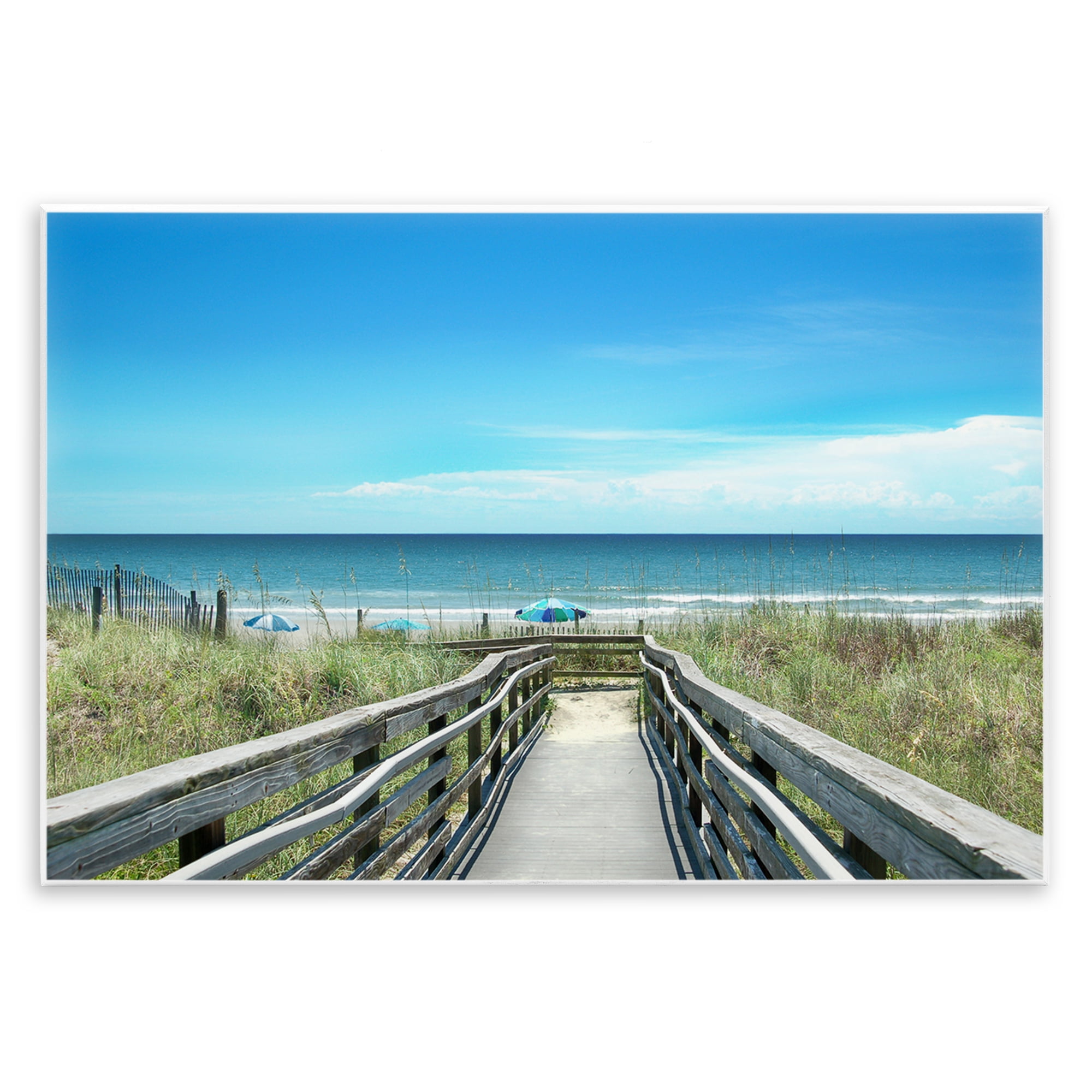 Stupell Industries Bridge to Beach View Landscape Photography Unframed Art Print Wall Art, 19 x 13