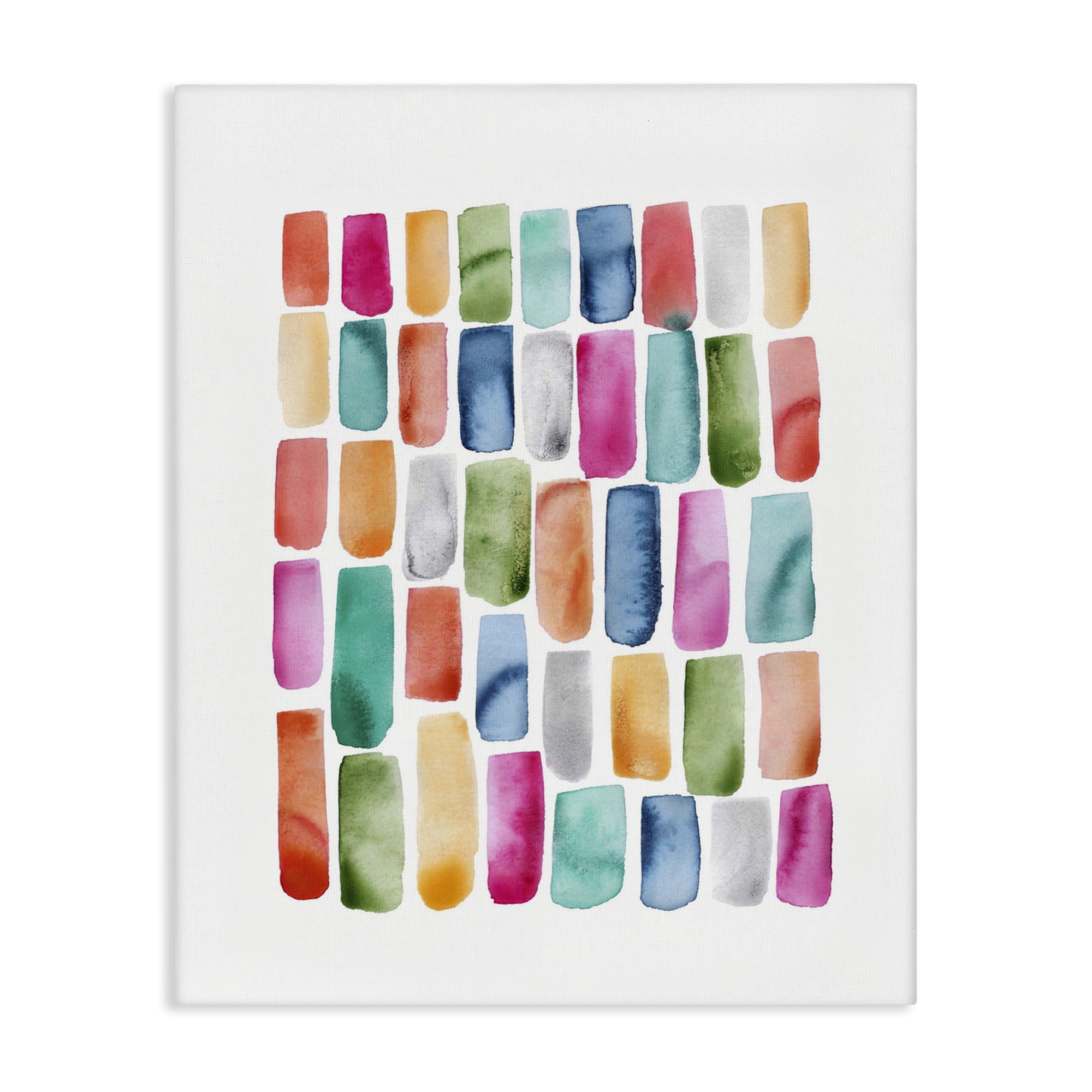 Stupell Industries Bright Abstract Brushstrokes Abstract Painting Gallery Wrapped Canvas Art Print Wall Art, 36 x 48