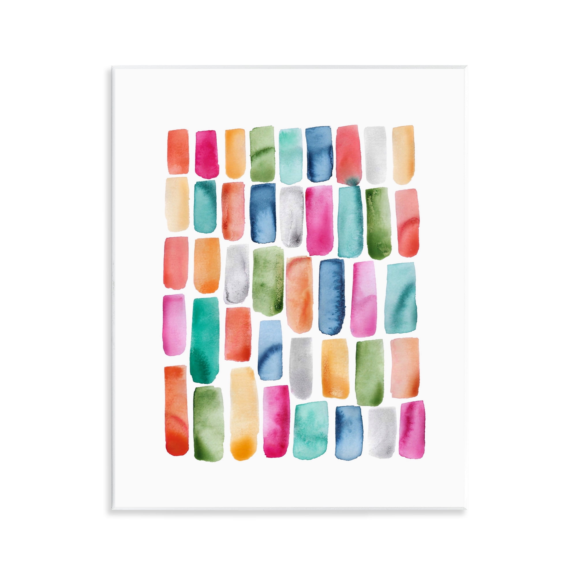 Stupell Industries Bright Abstract Brushstrokes Abstract Painting Unframed Art Print Wall Art, 11 x 14