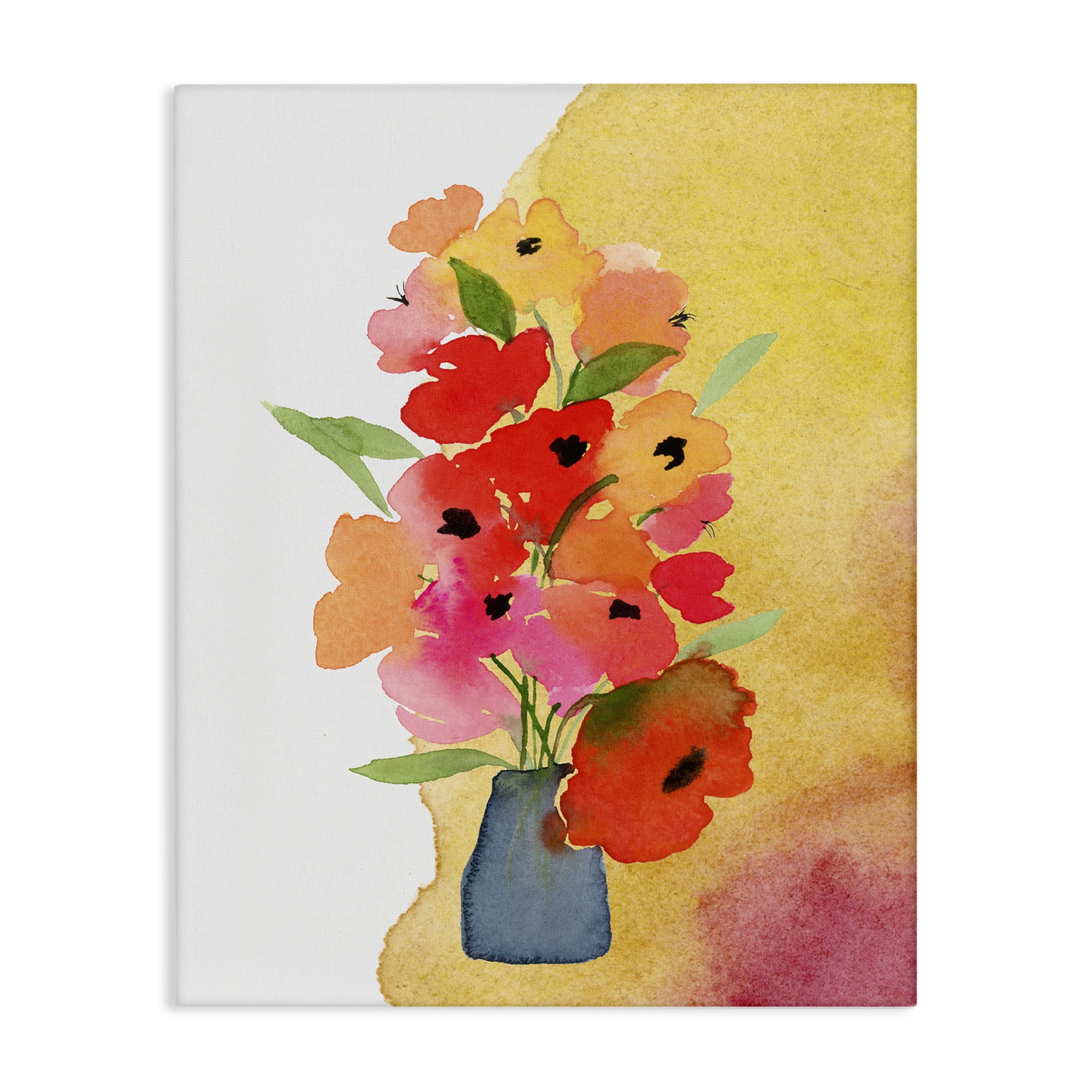 Stupell Industries Bright Abstract Florals Botanical & Floral Painting Gallery Wrapped Canvas Art Print Wall Art, 36 x 48