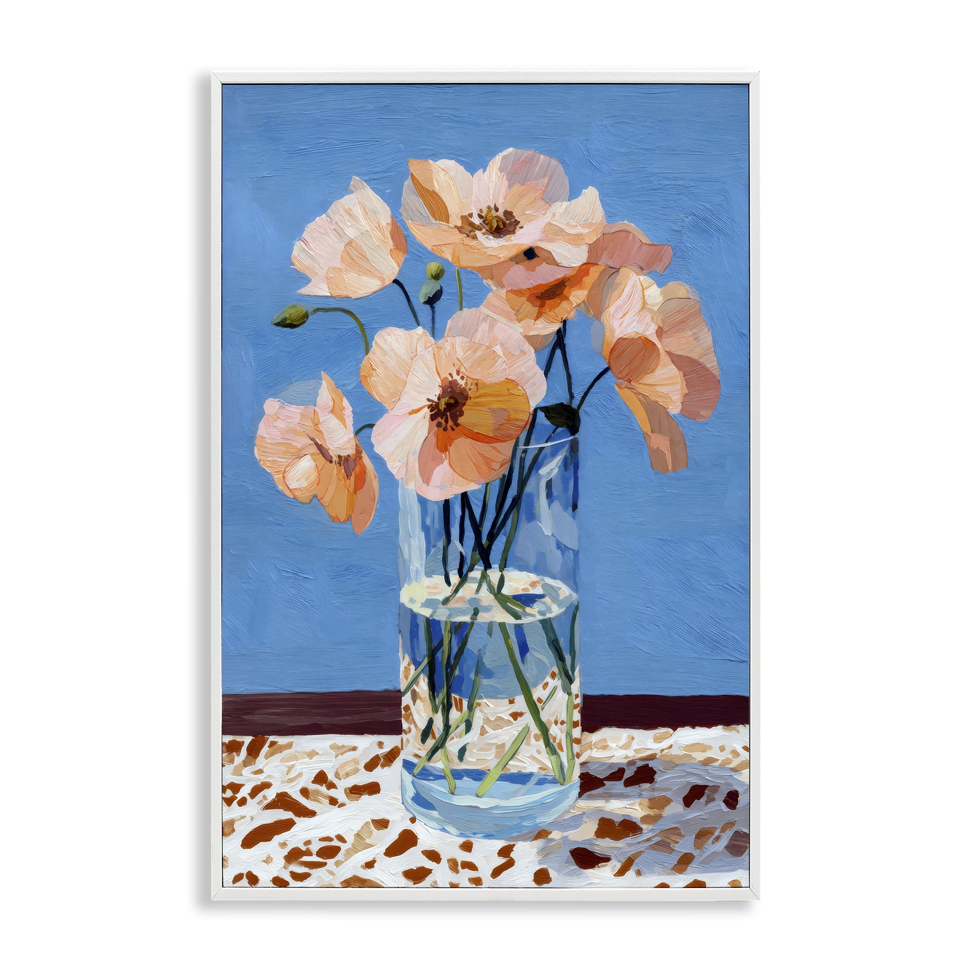 Stupell Industries Bright And Pink Poppies White Framed Giclee Art, design by Petal Prints Design