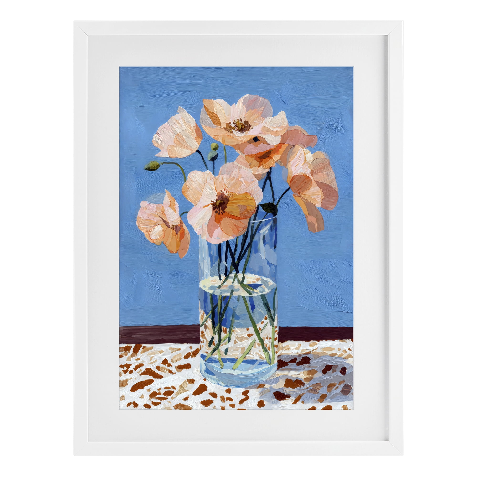 Stupell Industries Bright And Pink Poppies White Framed Print Under Glass, design by Petal Prints Design