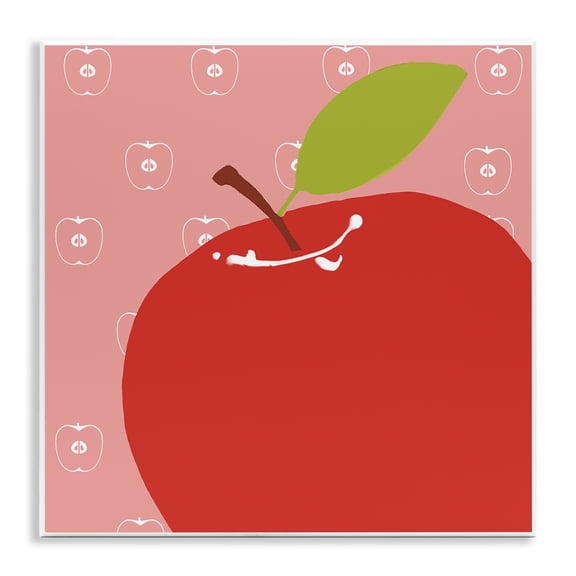 Stupell Industries Bright Apple Fruit Food & Beverage Painting Unframed Art Print Wall Art, 12 x 12