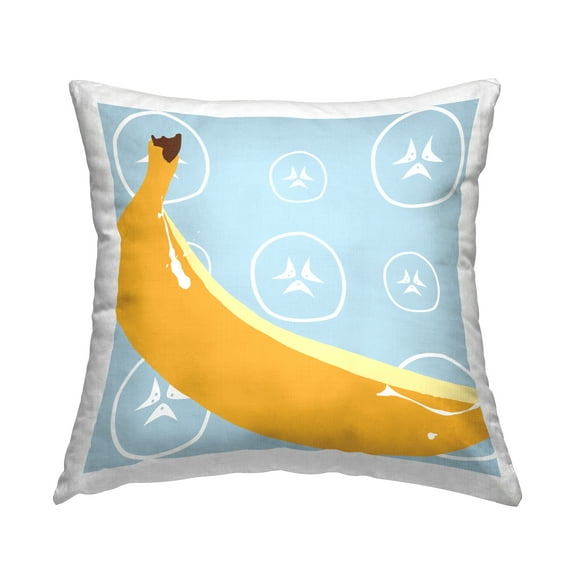 Stupell Industries Bright Banana Fruit Decorative Printed Throw Pillow Design by Daniela Santiago.