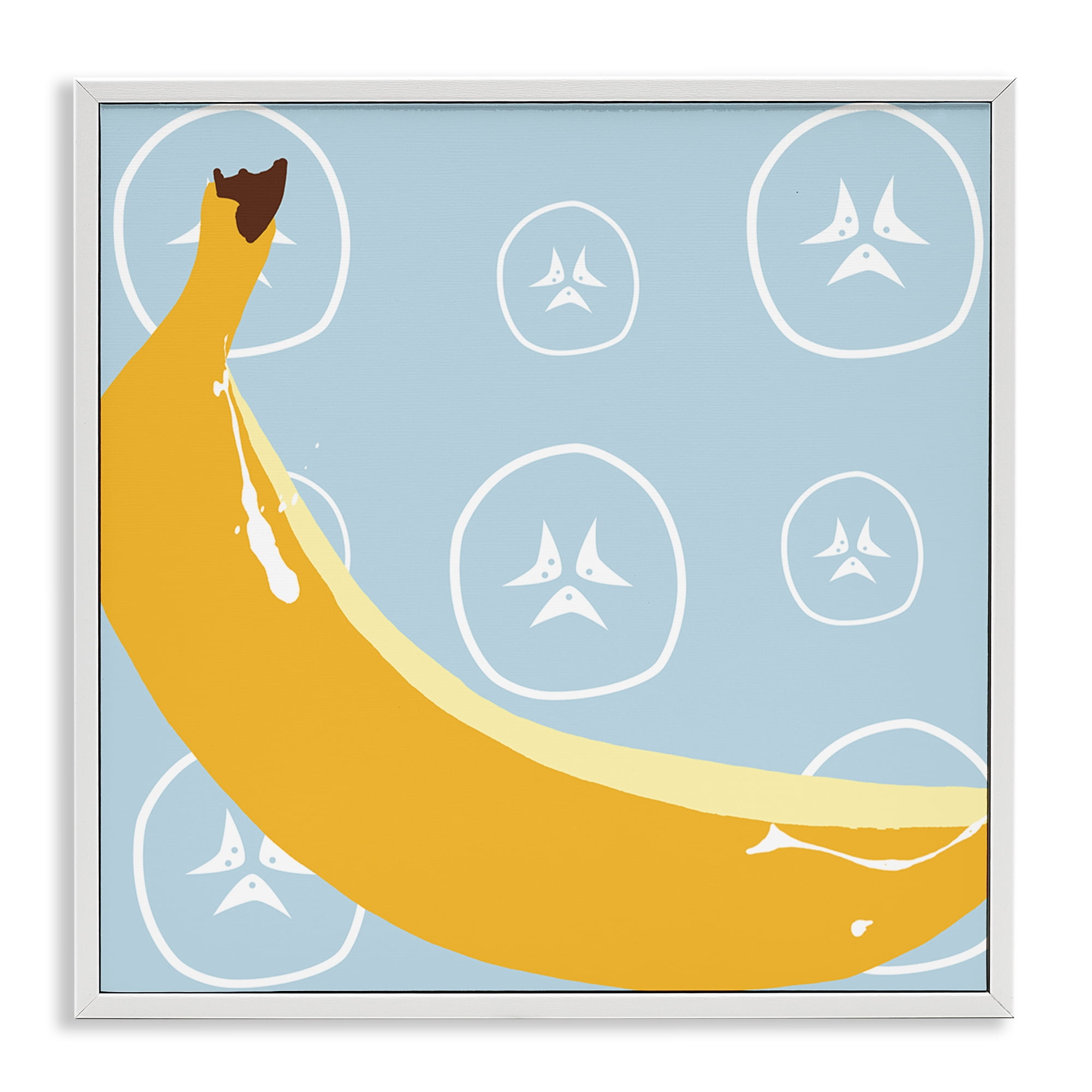 Stupell Industries Bright Banana Fruit Food & Beverage Painting White Framed Art Print Wall Art, 17 x 17