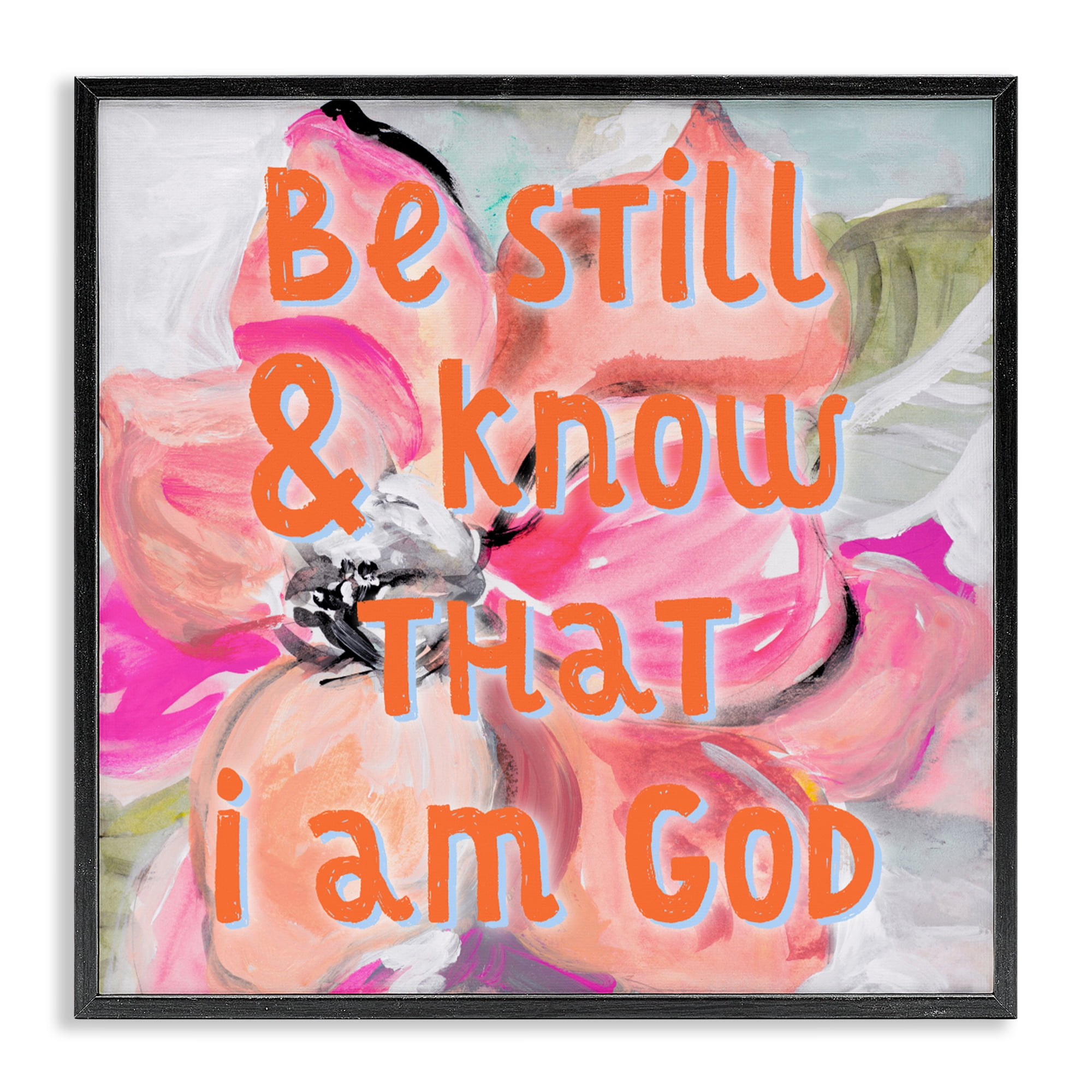 Stupell Industries Bright Be Still Scripture Black Framed Giclee Art, design by Lanie Loreth