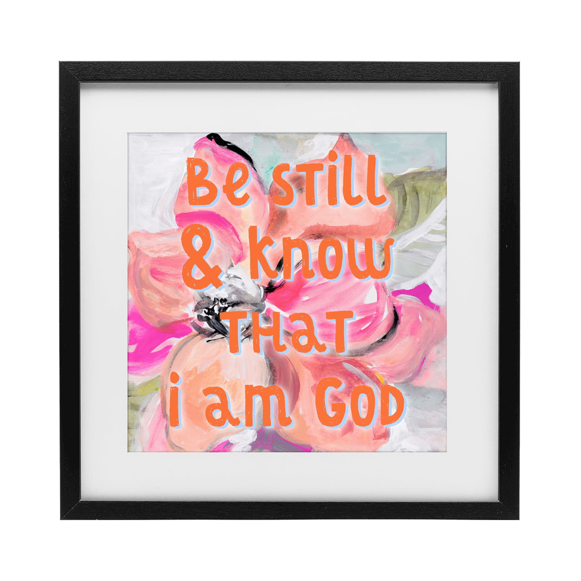 Stupell Industries Bright Be Still Scripture Black Framed Print Under Glass, design by Lanie Loreth