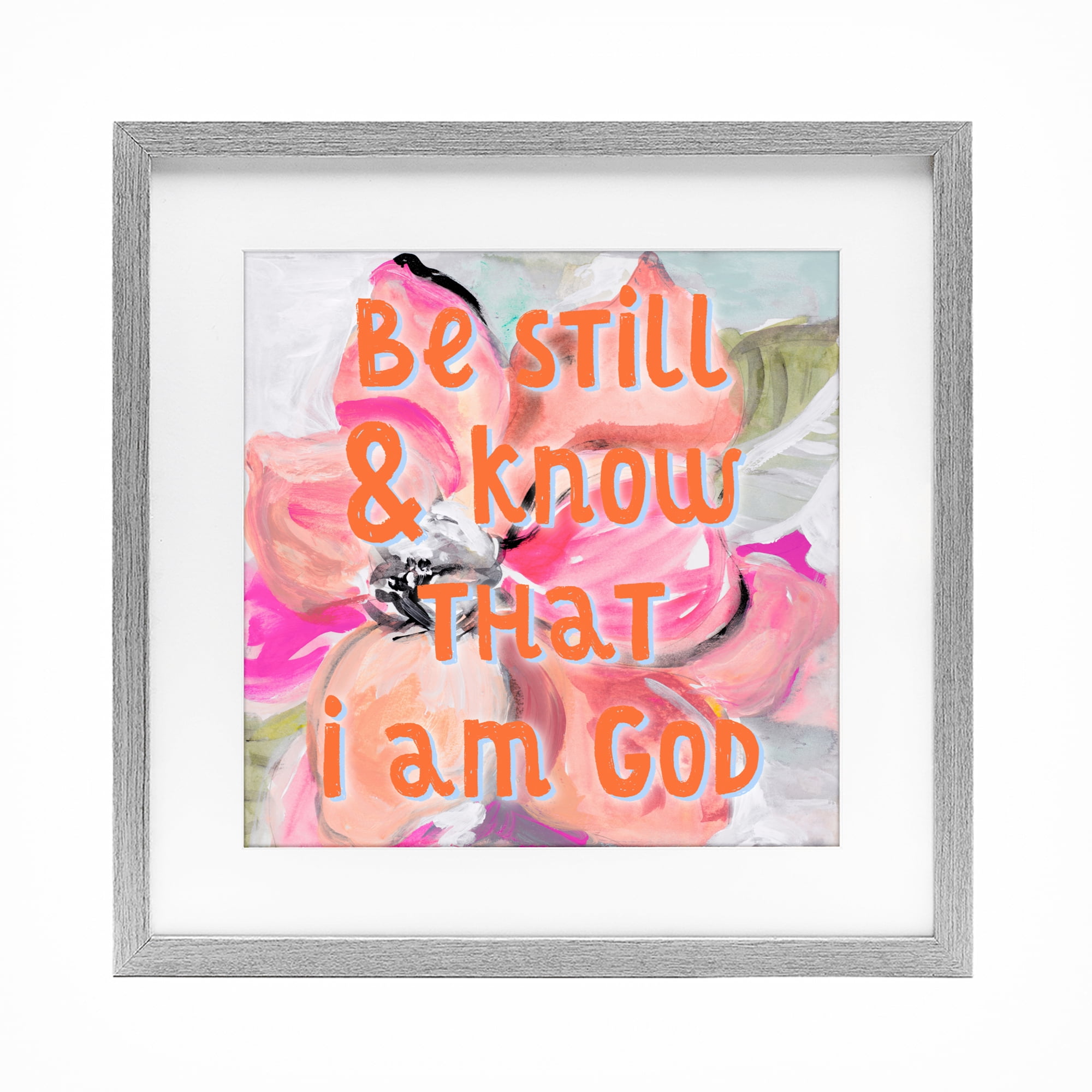 Stupell Industries Bright Be Still Scripture Gray Framed Print Under Glass, design by Lanie Loreth